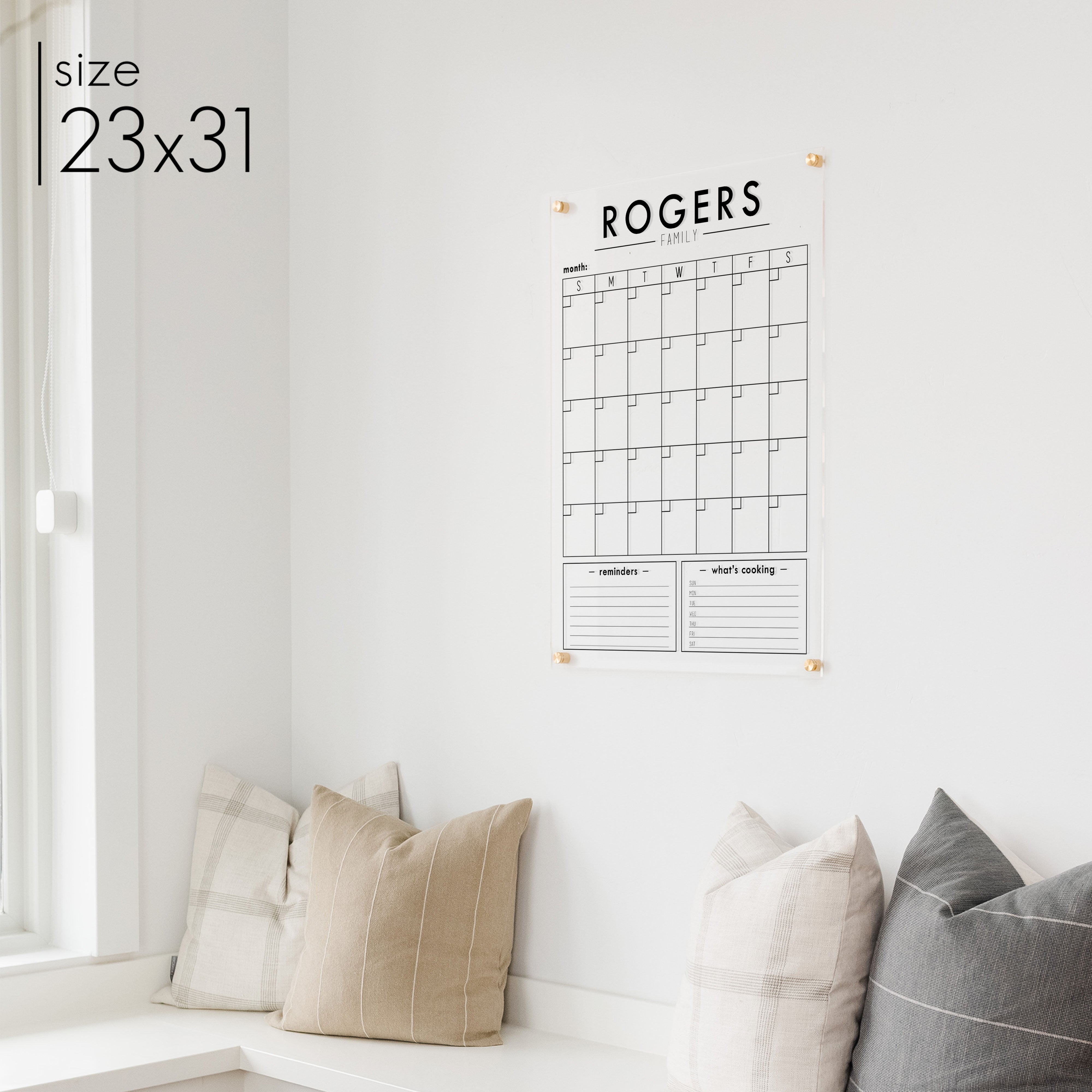 Monthly Acrylic Calendar + 2 Sections | Vertical Craig