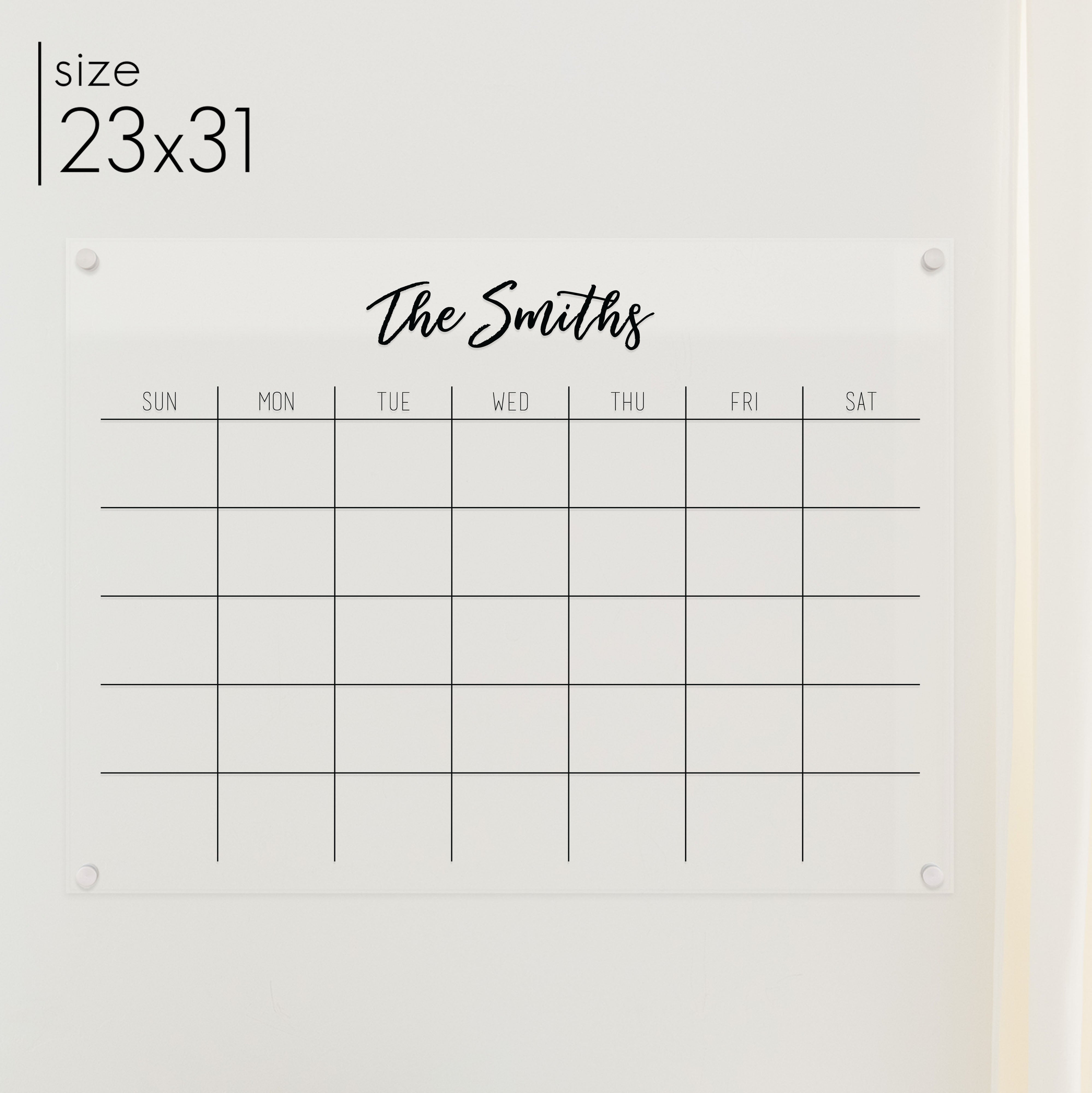 Monthly Acrylic Calendar | Horizontal Traeger