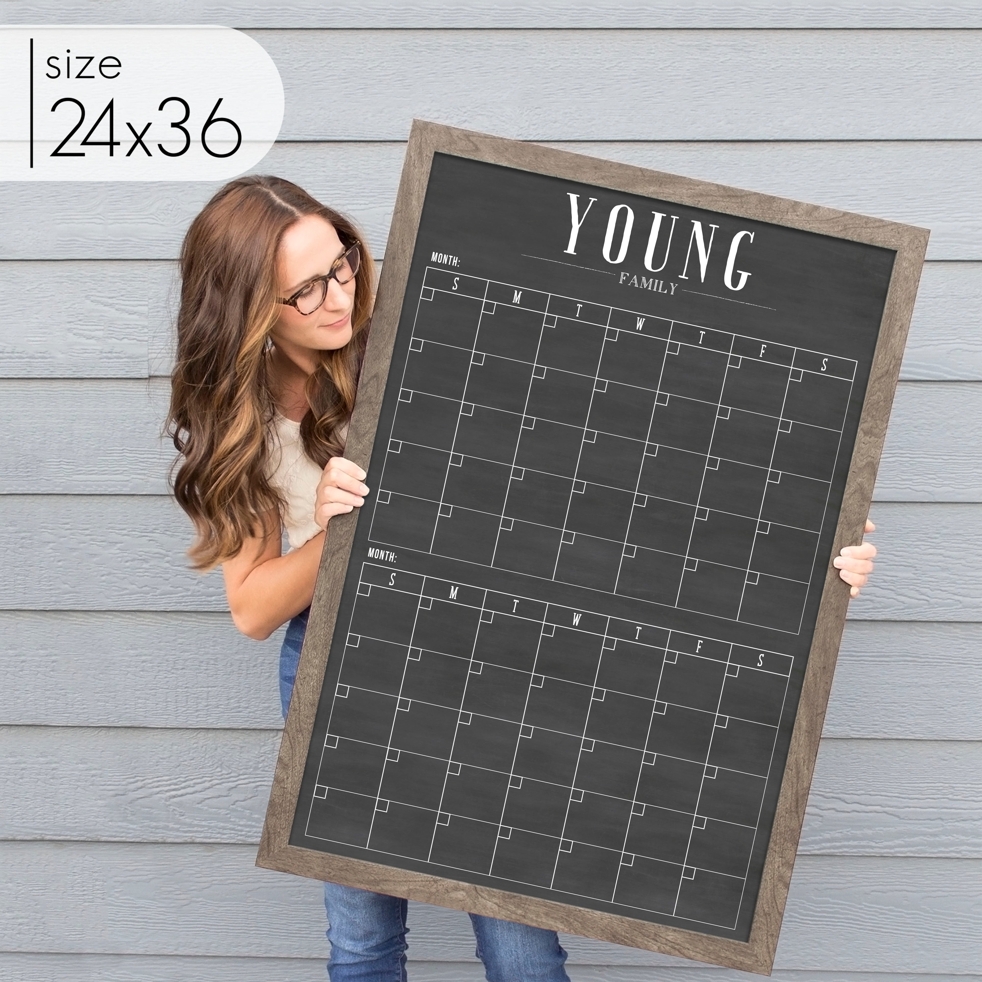 2 Month Framed Chalkboard Calendar | Vertical Swanson