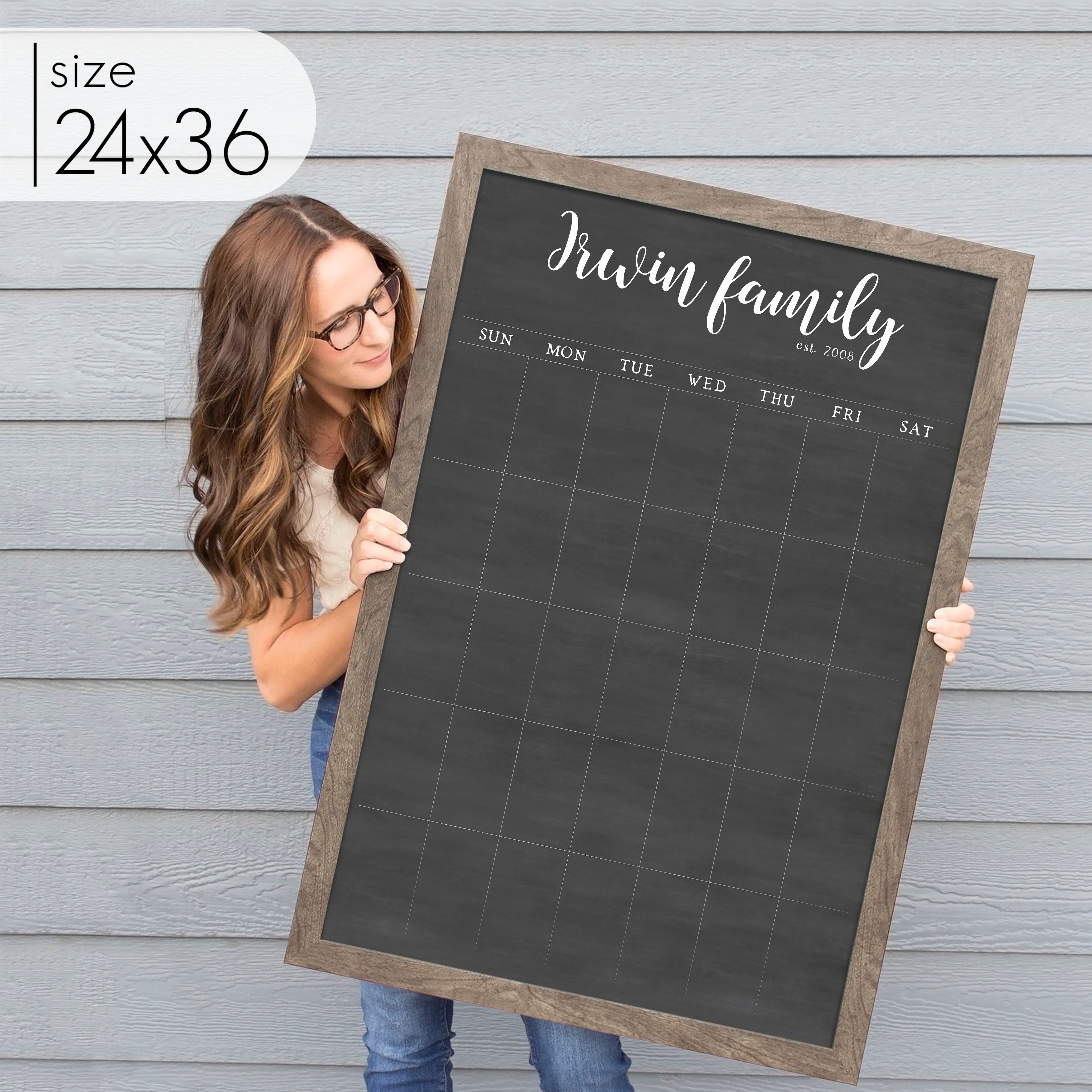 Monthly Framed Chalkboard Calendar | Vertical Perkins