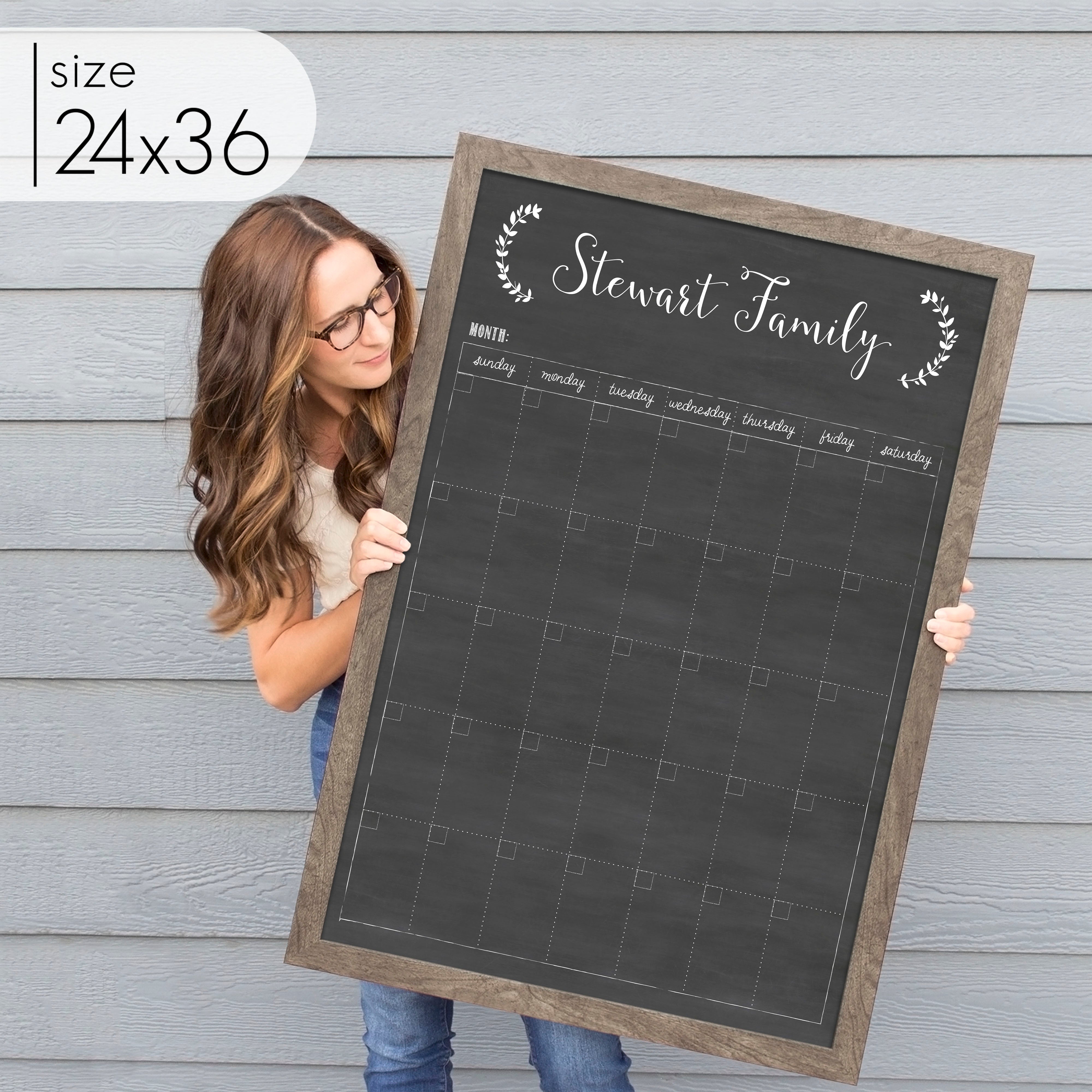 Monthly Framed Chalkboard Calendar | Vertical Eagleton