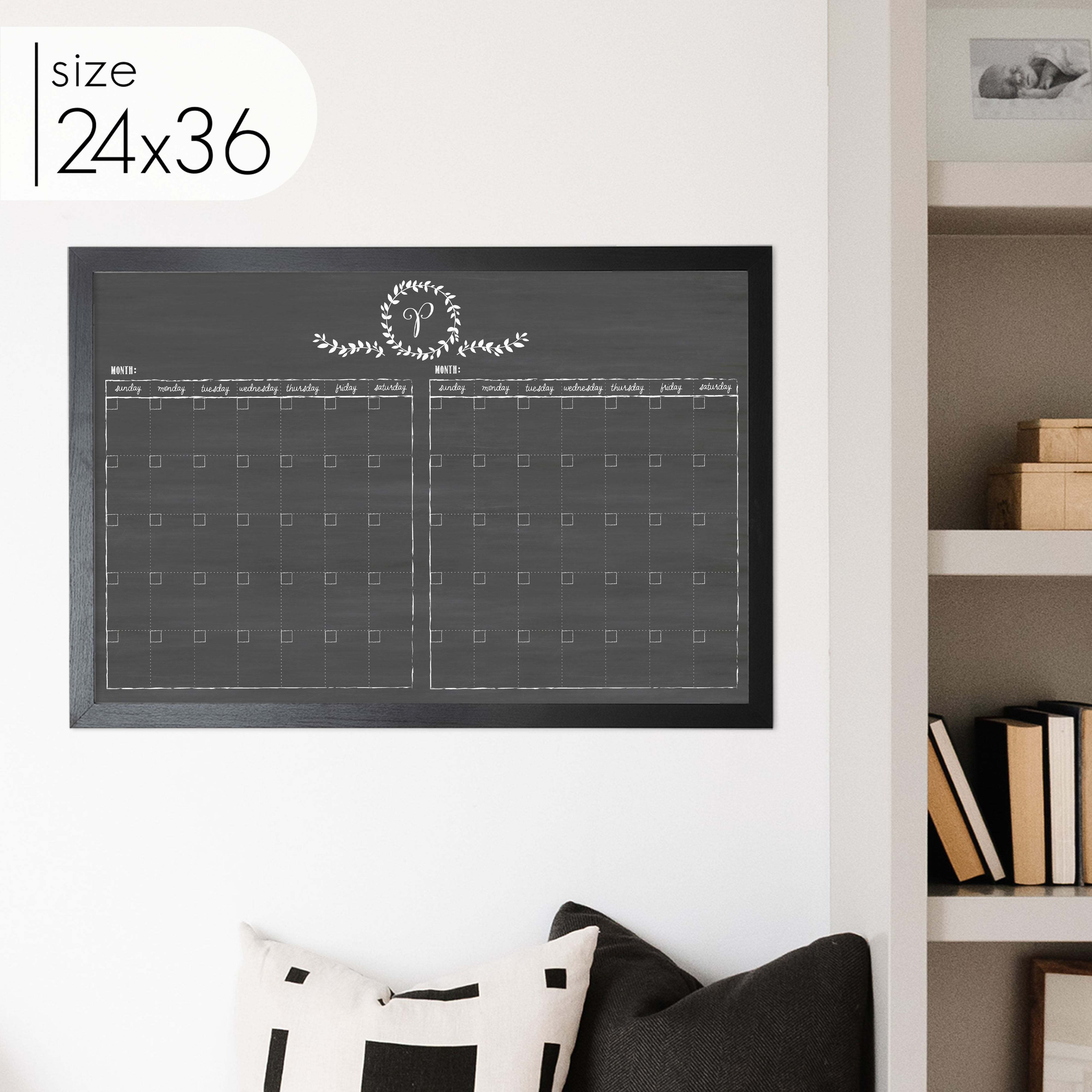 2 Month Framed Chalkboard Calendar | Horizontal Donna