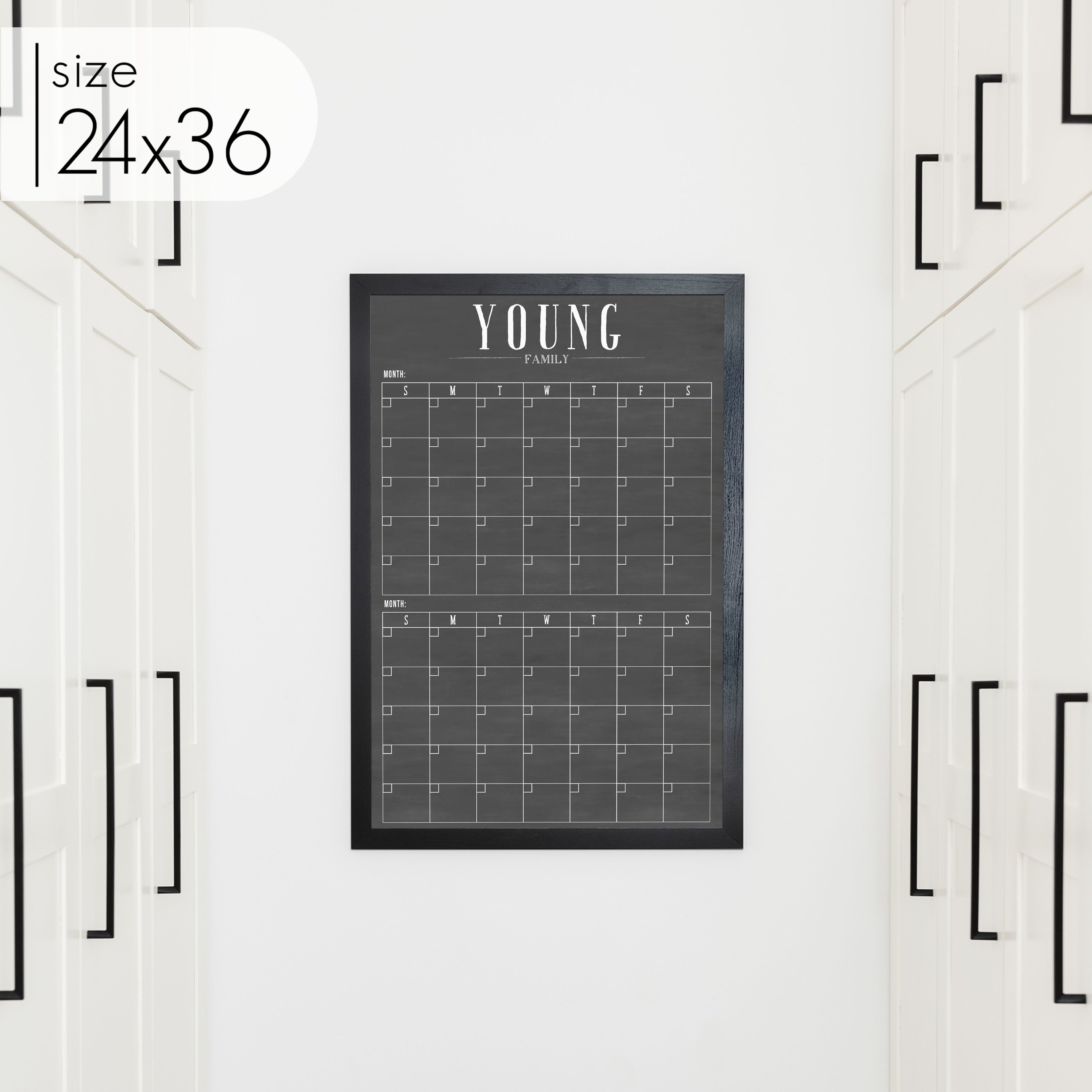 2 Month Framed Chalkboard Calendar | Vertical Swanson