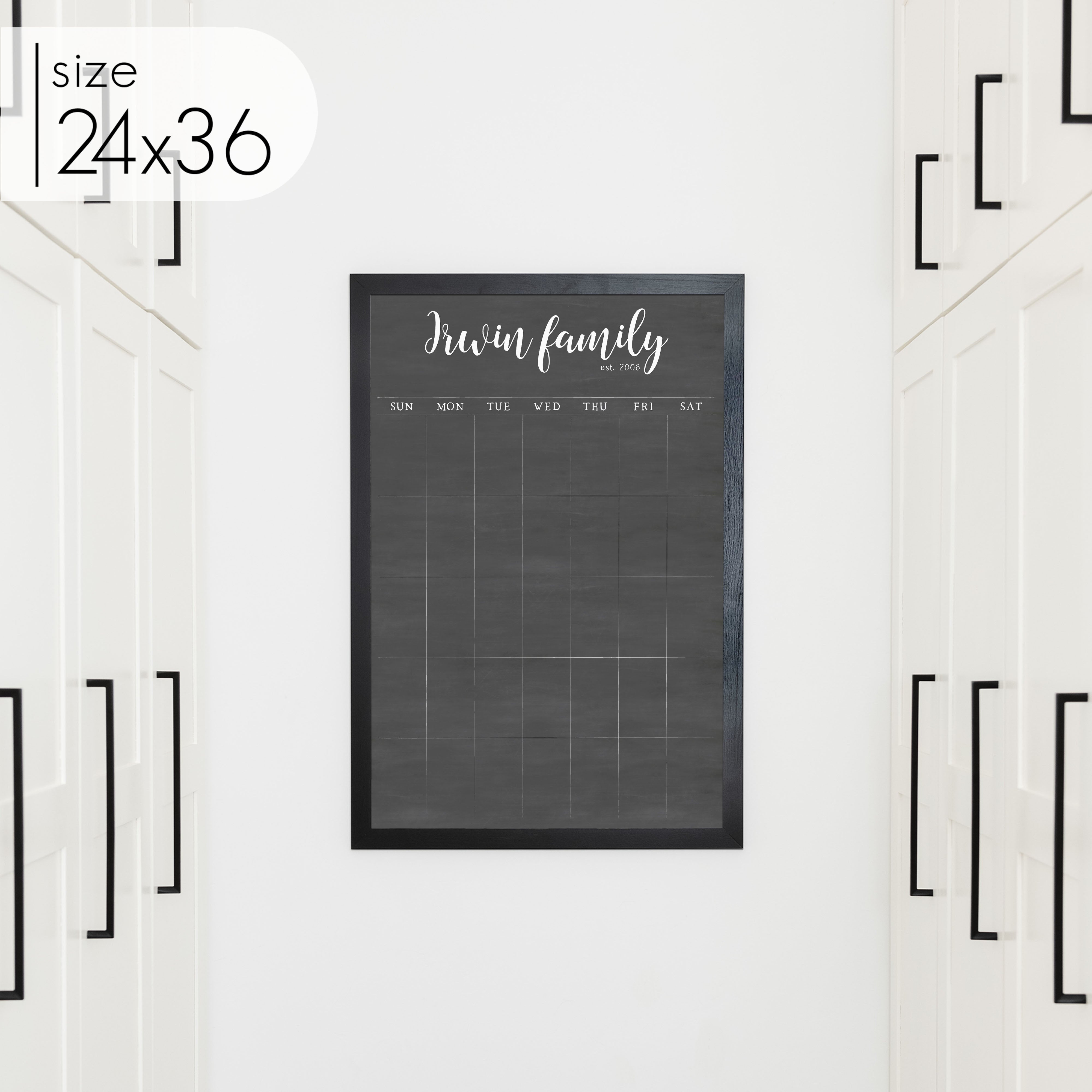 Monthly Framed Chalkboard Calendar | Vertical Perkins