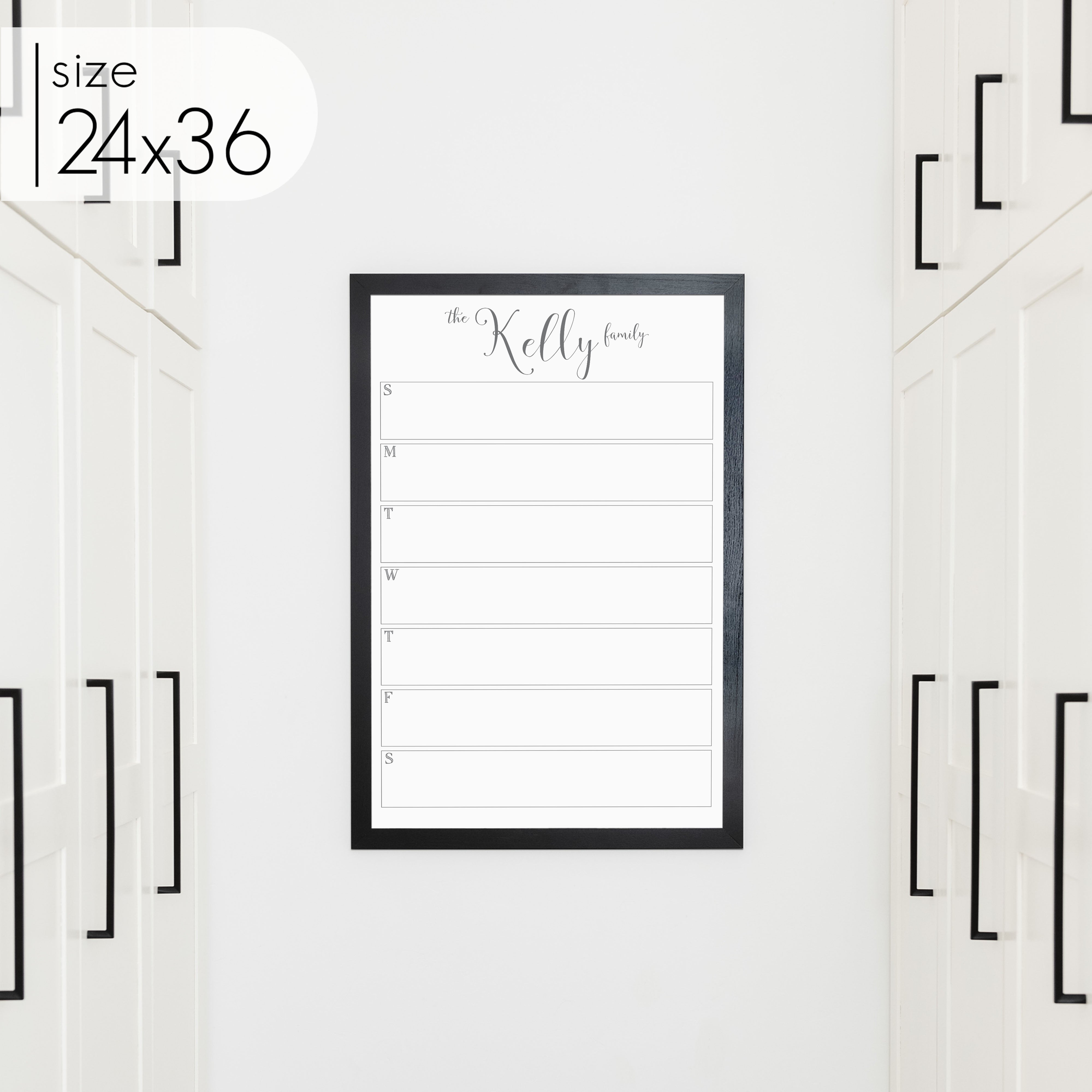 Weekly Framed Whiteboard Calendar | Vertical Knope