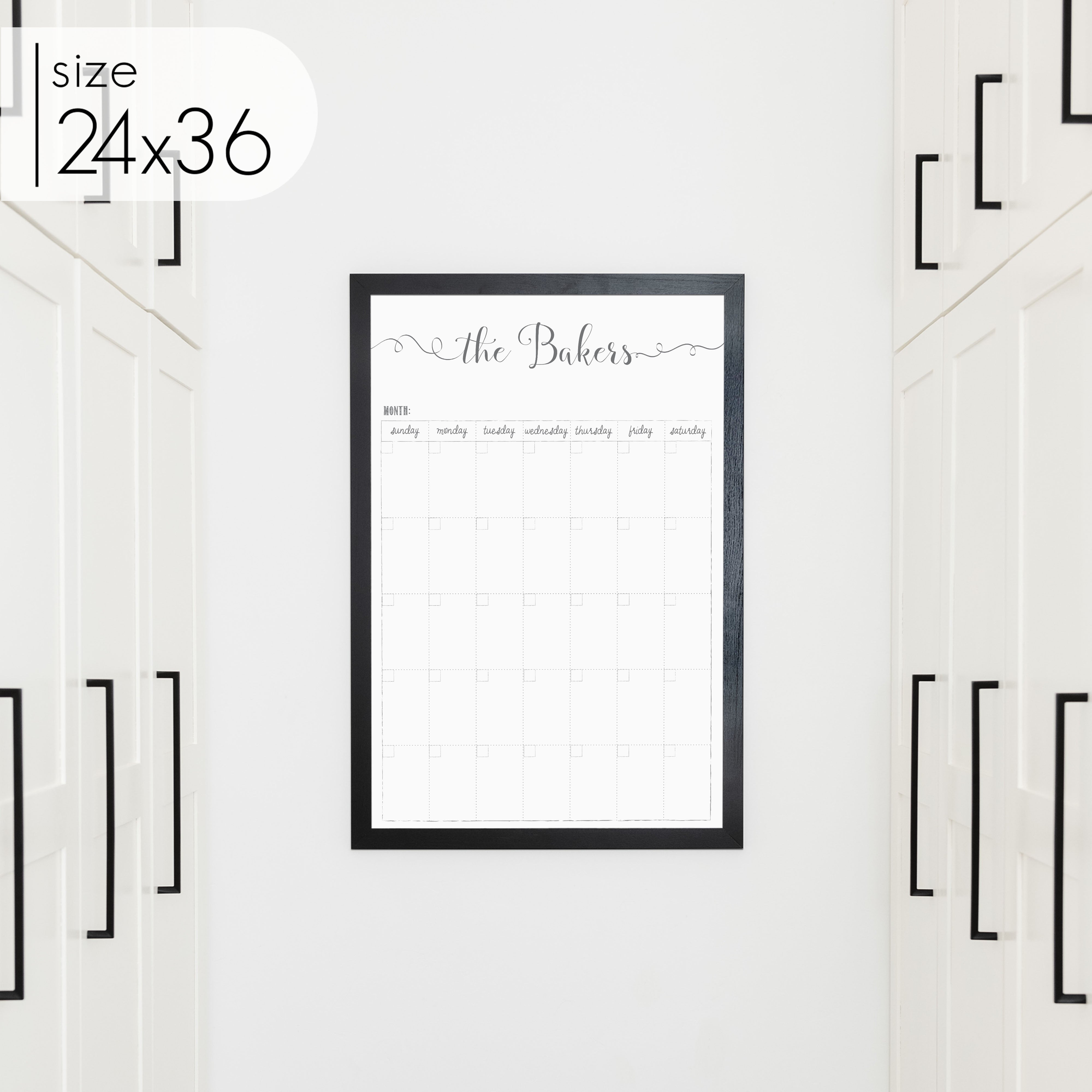 Monthly Framed Whiteboard Calendar | Vertical Knope