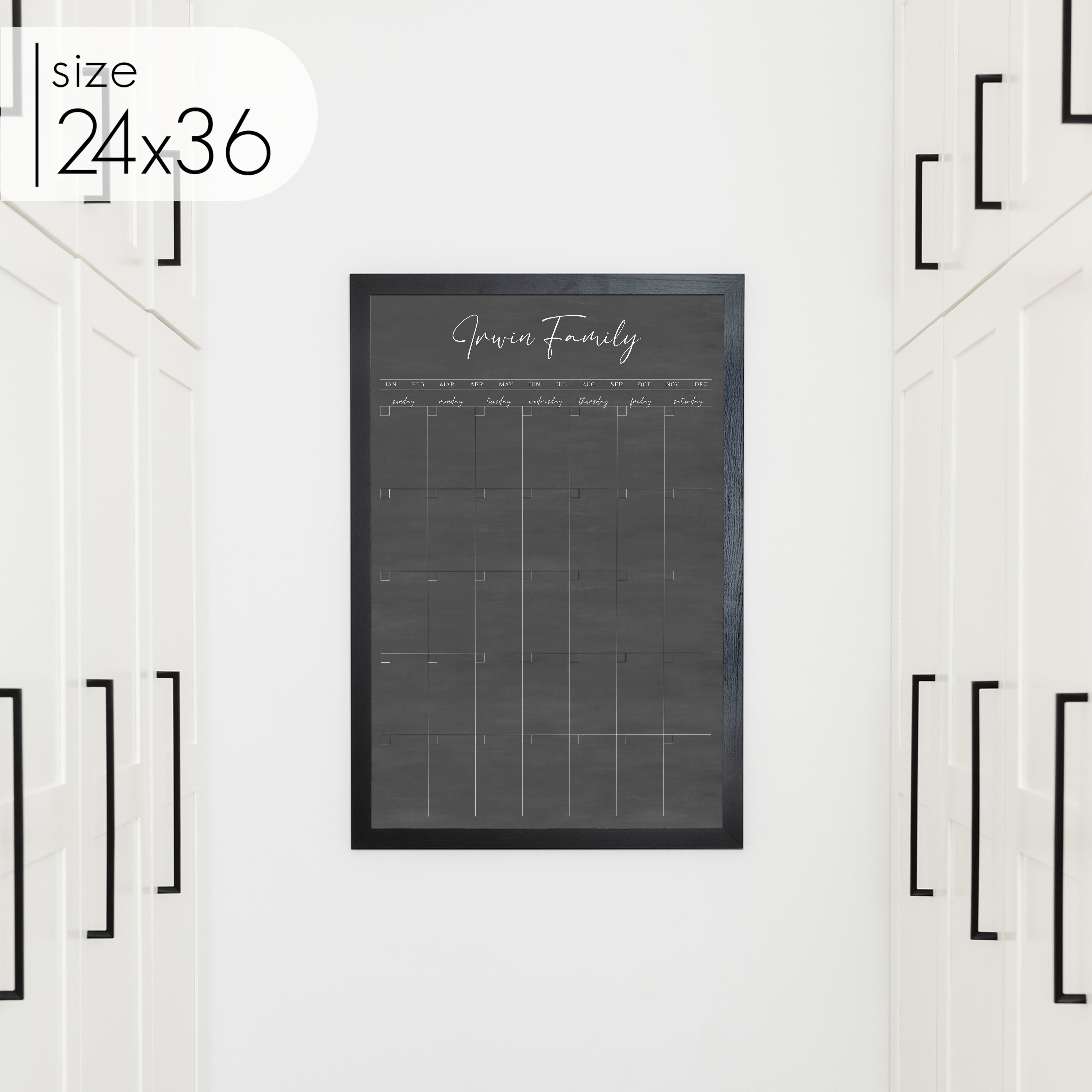 Monthly Framed Chalkboard Calendar | Vertical Pennington