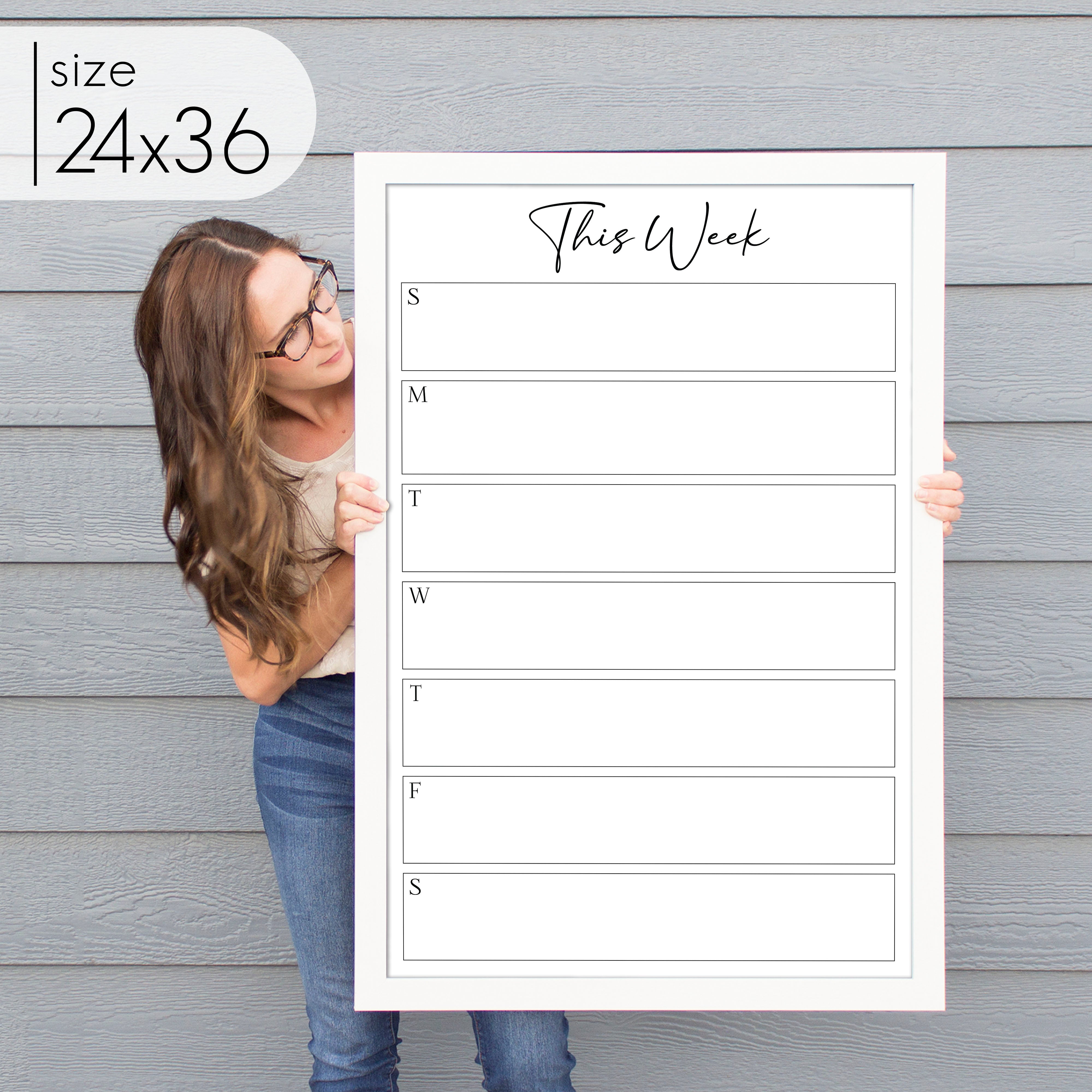 Weekly Framed Whiteboard Calendar | Vertical Pennington