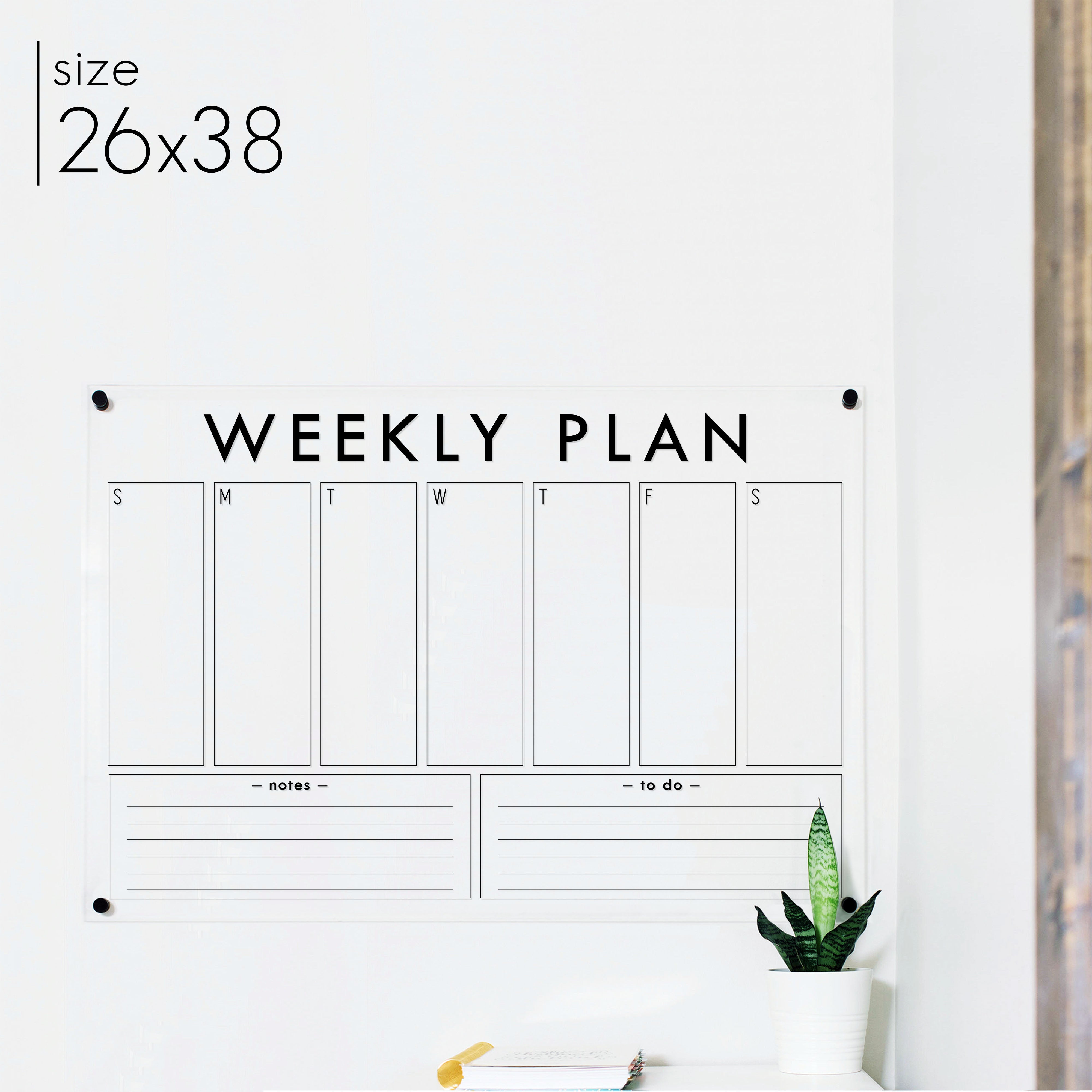 Weekly Acrylic Calendar + 2 Sections | Horizontal Multi-Style