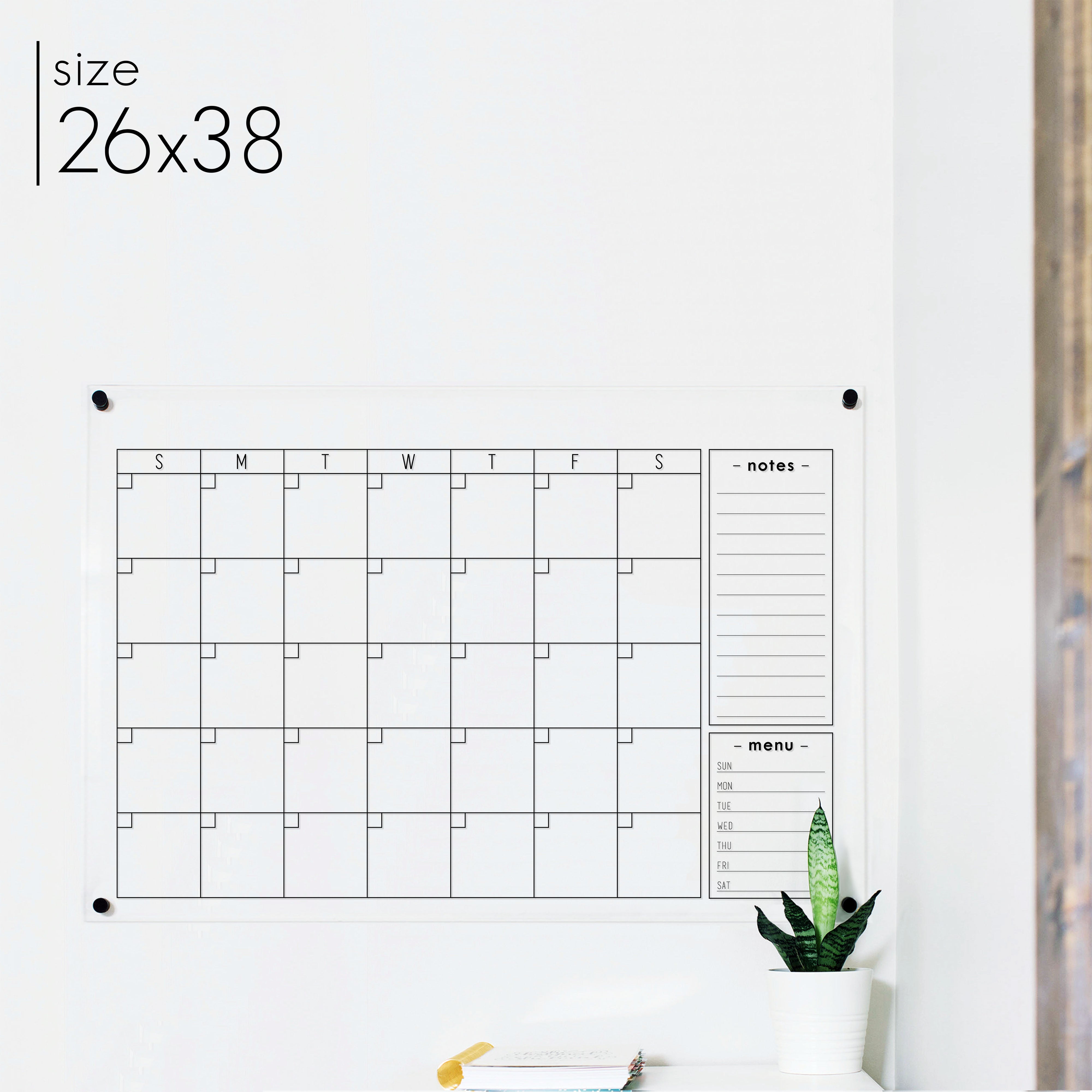 Monthly Acrylic Calendar + 2 Sections | Horizontal Multi-Style