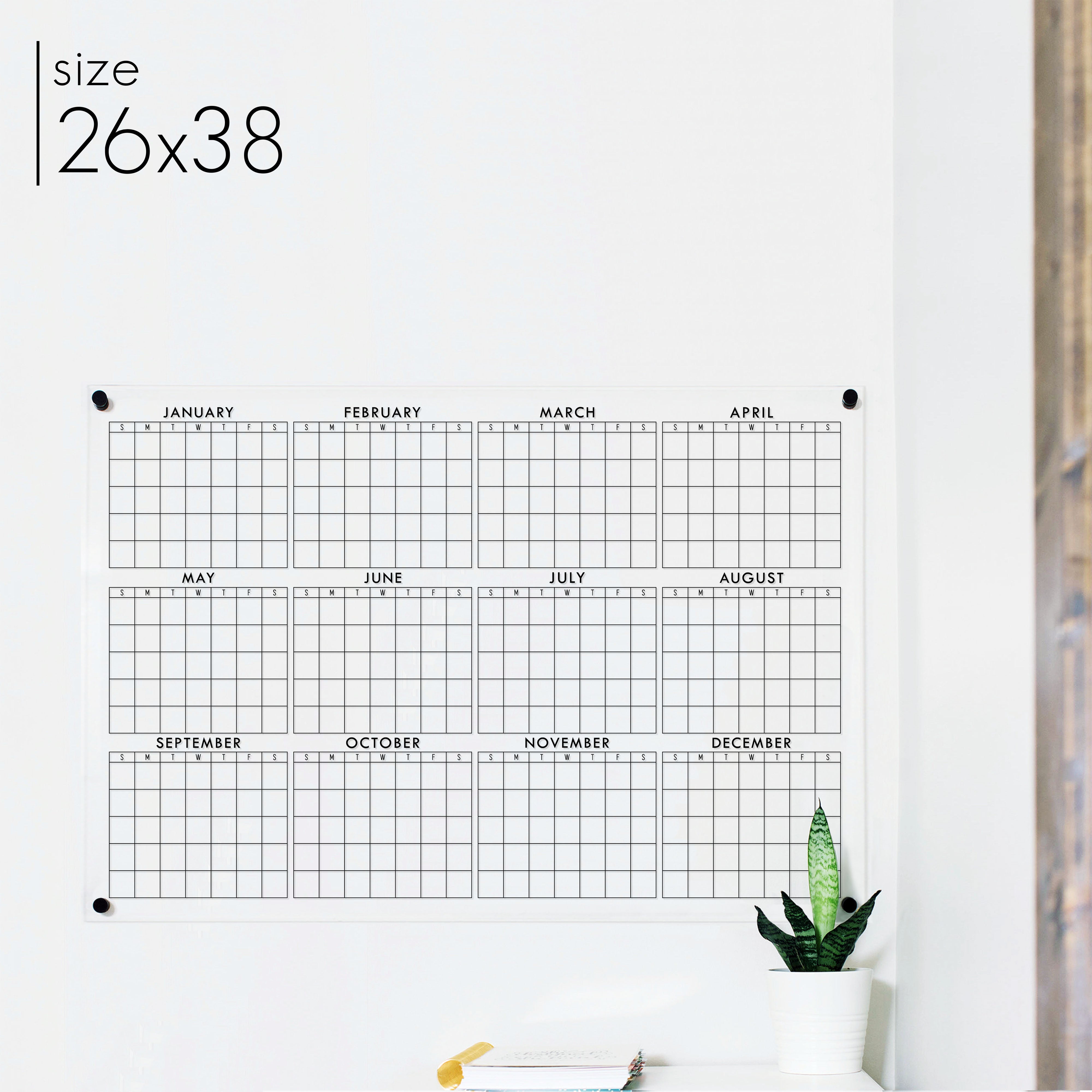 Acrylic Yearly Calendar | Horizontal Multi-Style