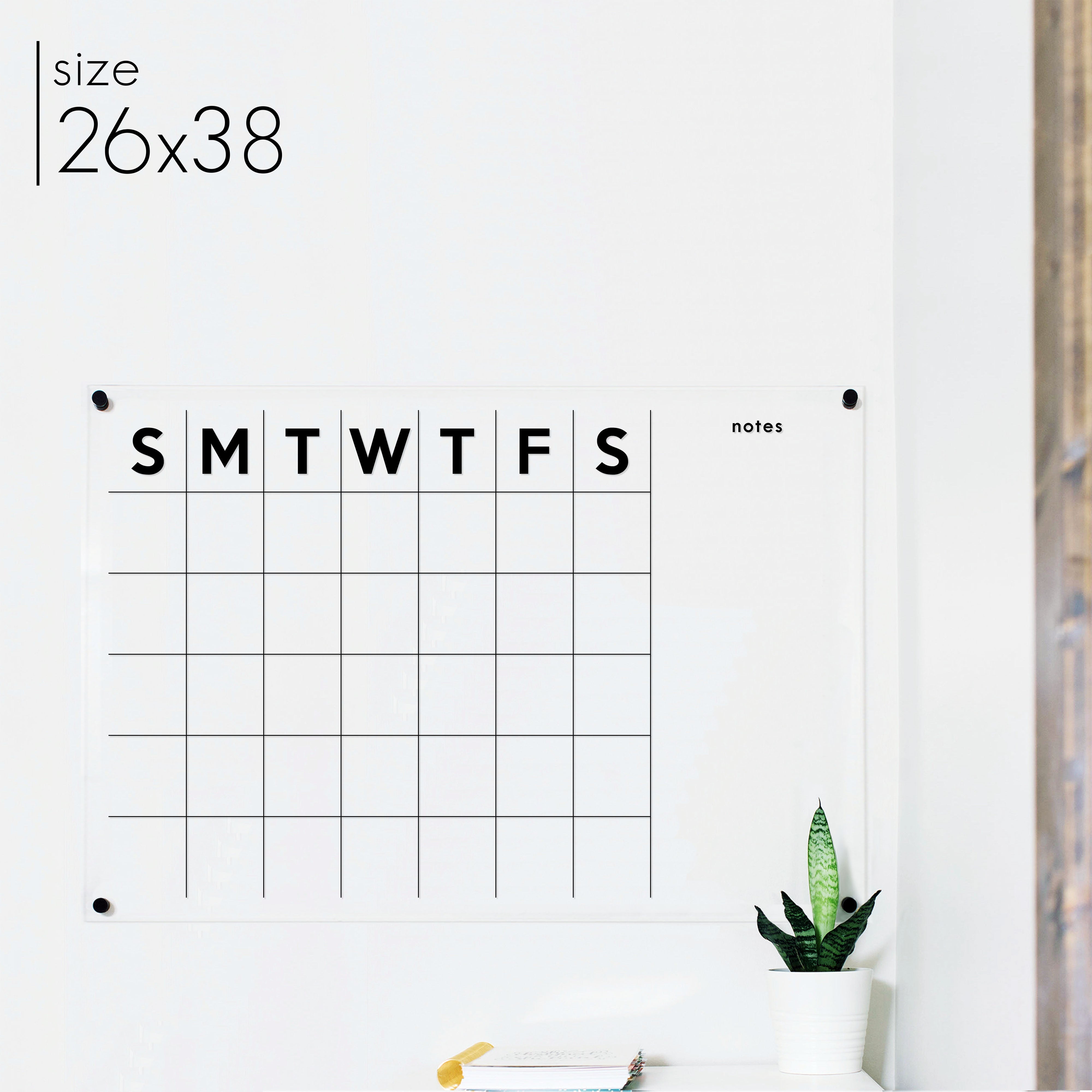 Monthly Acrylic Calendar + 1 Section | Horizontal Minimalist