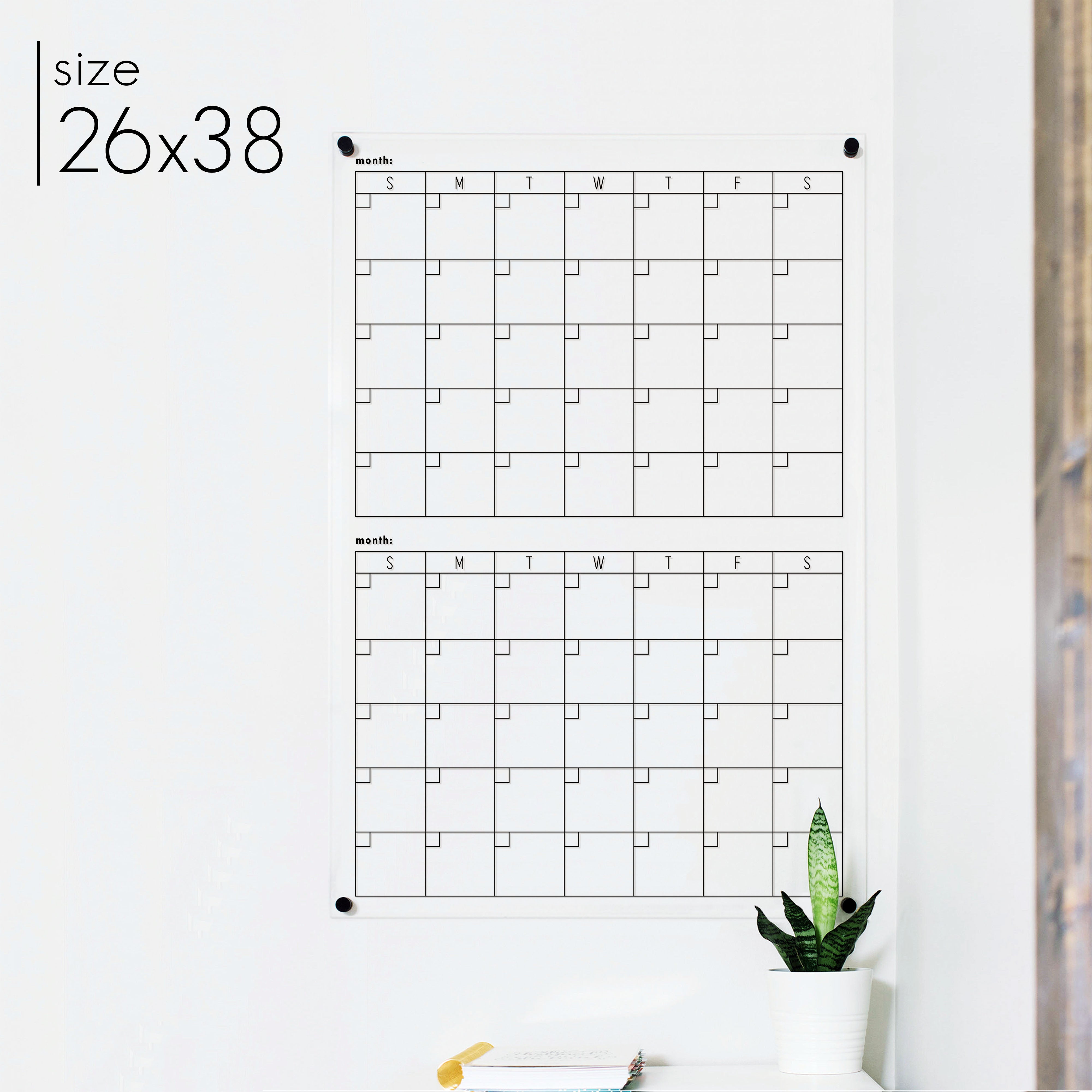 2 Month Acrylic Calendar | Vertical Multi-Style