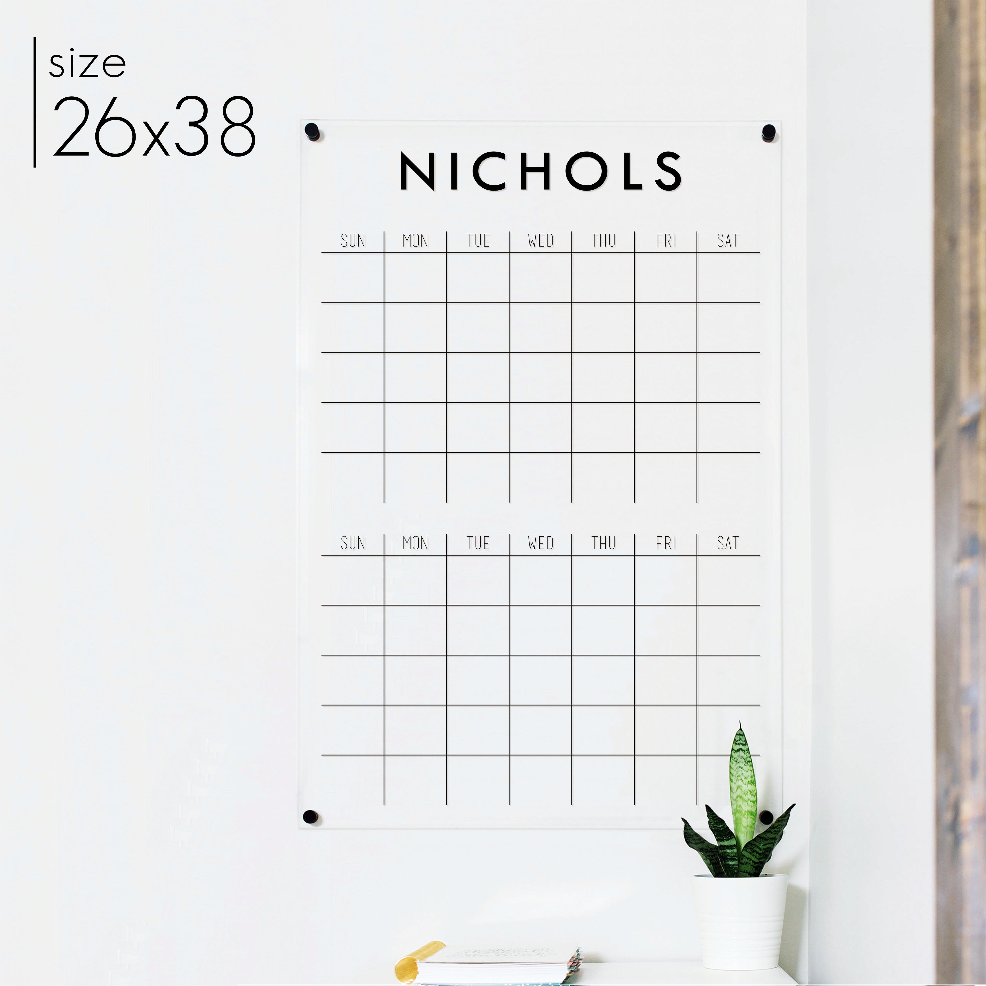 2 Month Acrylic Calendar | Vertical Madi