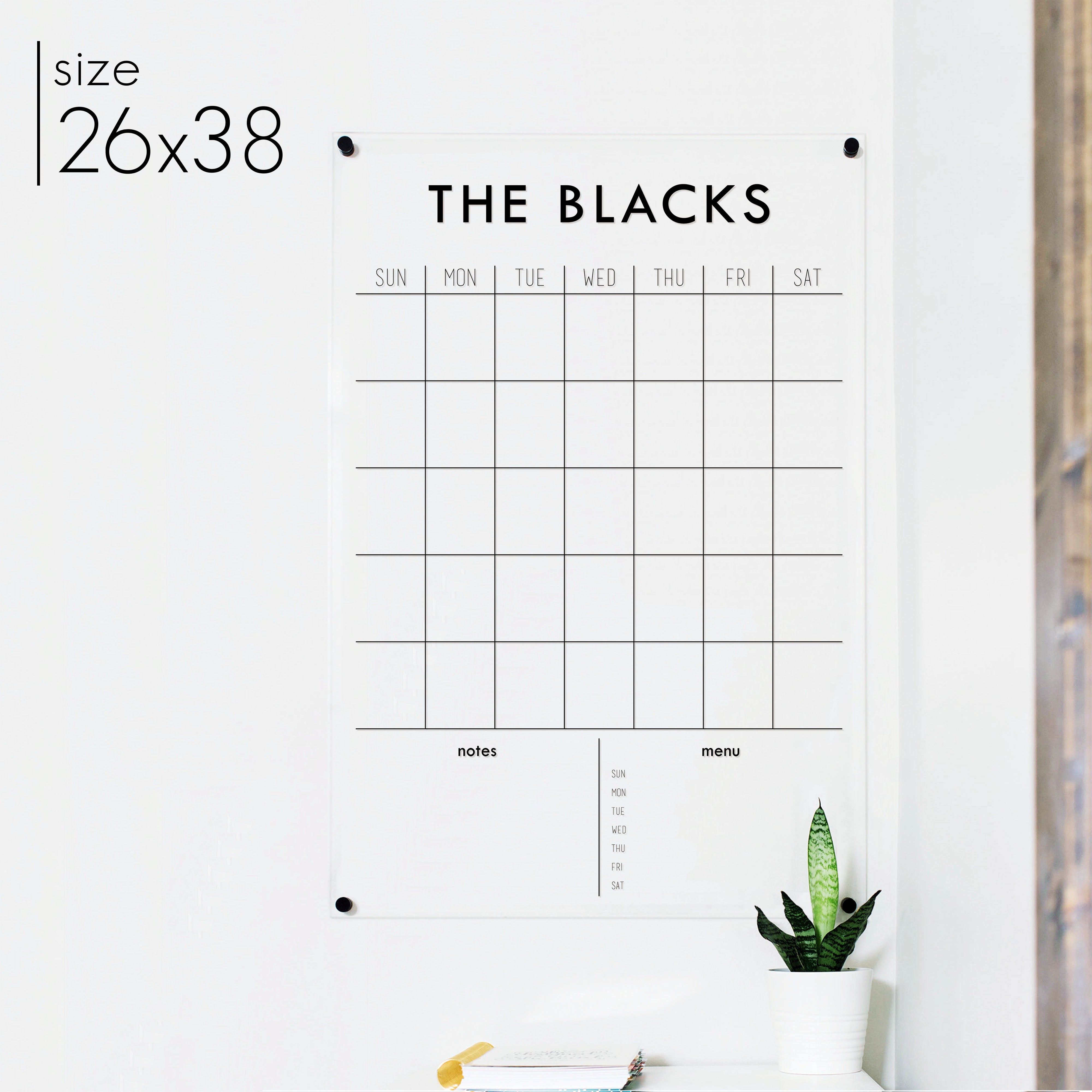 Monthly Acrylic Calendar + 2 Sections | Vertical Madi