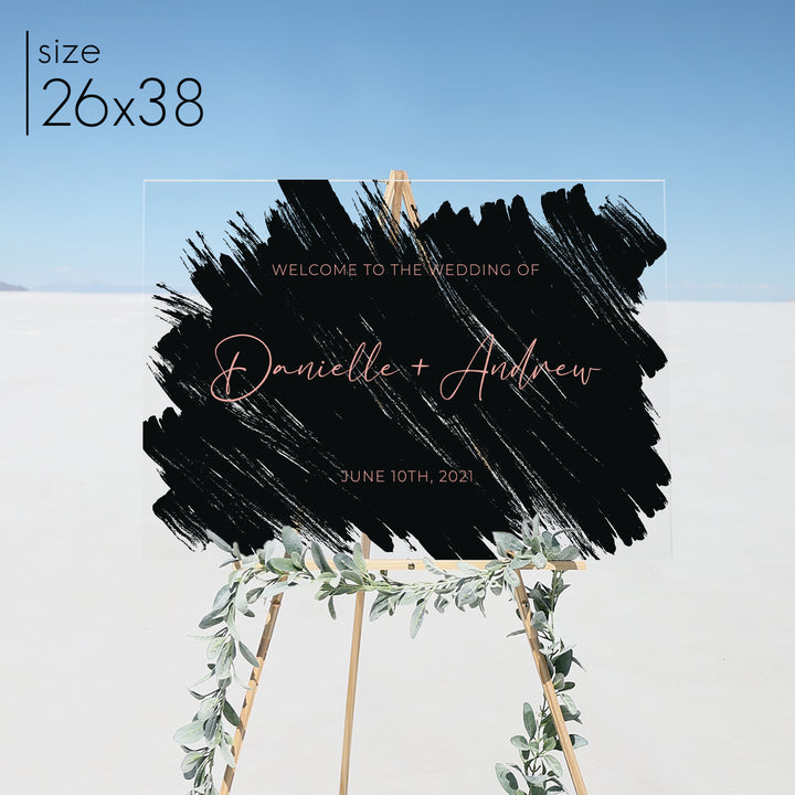 Brushed Acrylic Welcome Sign | Horizontal Olivia