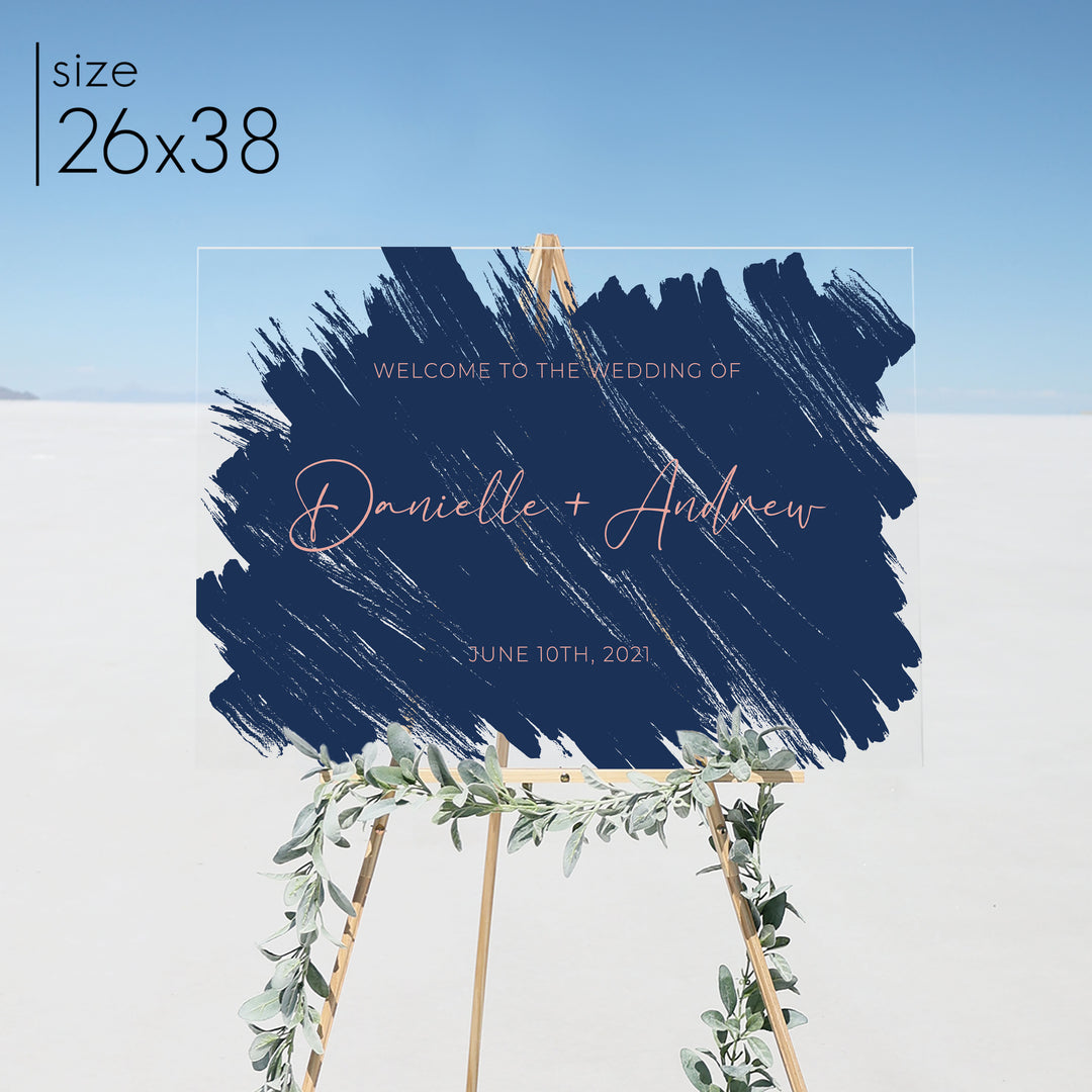 Brushed Acrylic Welcome Sign | Horizontal Olivia