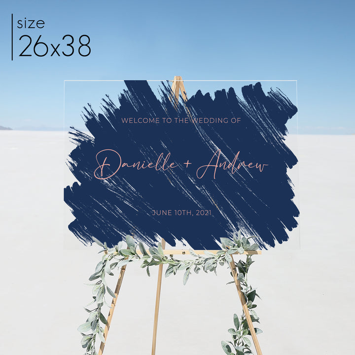 Brushed Acrylic Welcome Sign | Horizontal Olivia