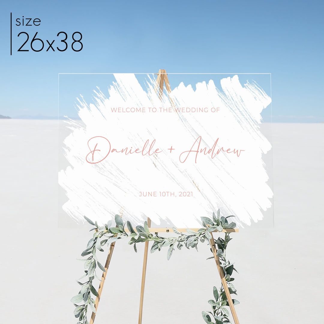 Brushed Acrylic Welcome Sign | Horizontal Olivia