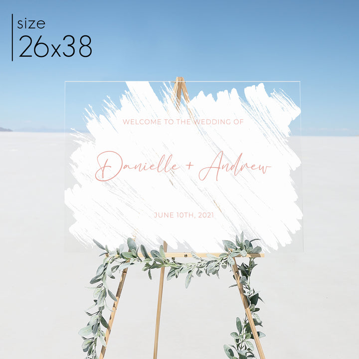Brushed Acrylic Welcome Sign | Horizontal Olivia