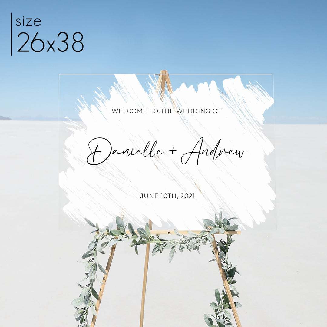 Brushed Acrylic Welcome Sign | Horizontal Olivia