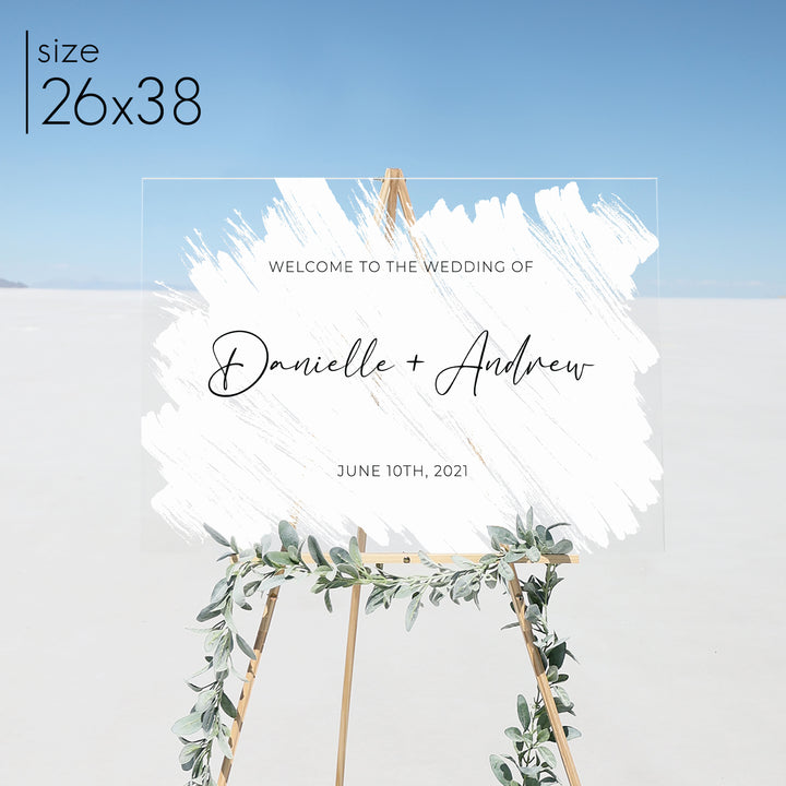Brushed Acrylic Welcome Sign | Horizontal Olivia