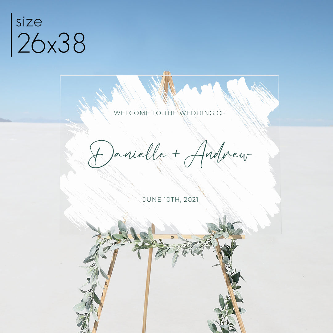 Brushed Acrylic Welcome Sign | Horizontal Olivia