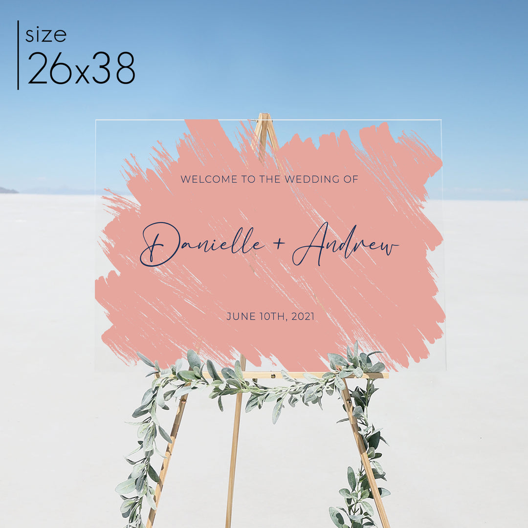 Brushed Acrylic Welcome Sign | Horizontal Olivia