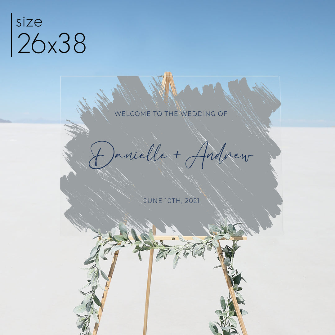 Brushed Acrylic Welcome Sign | Horizontal Olivia