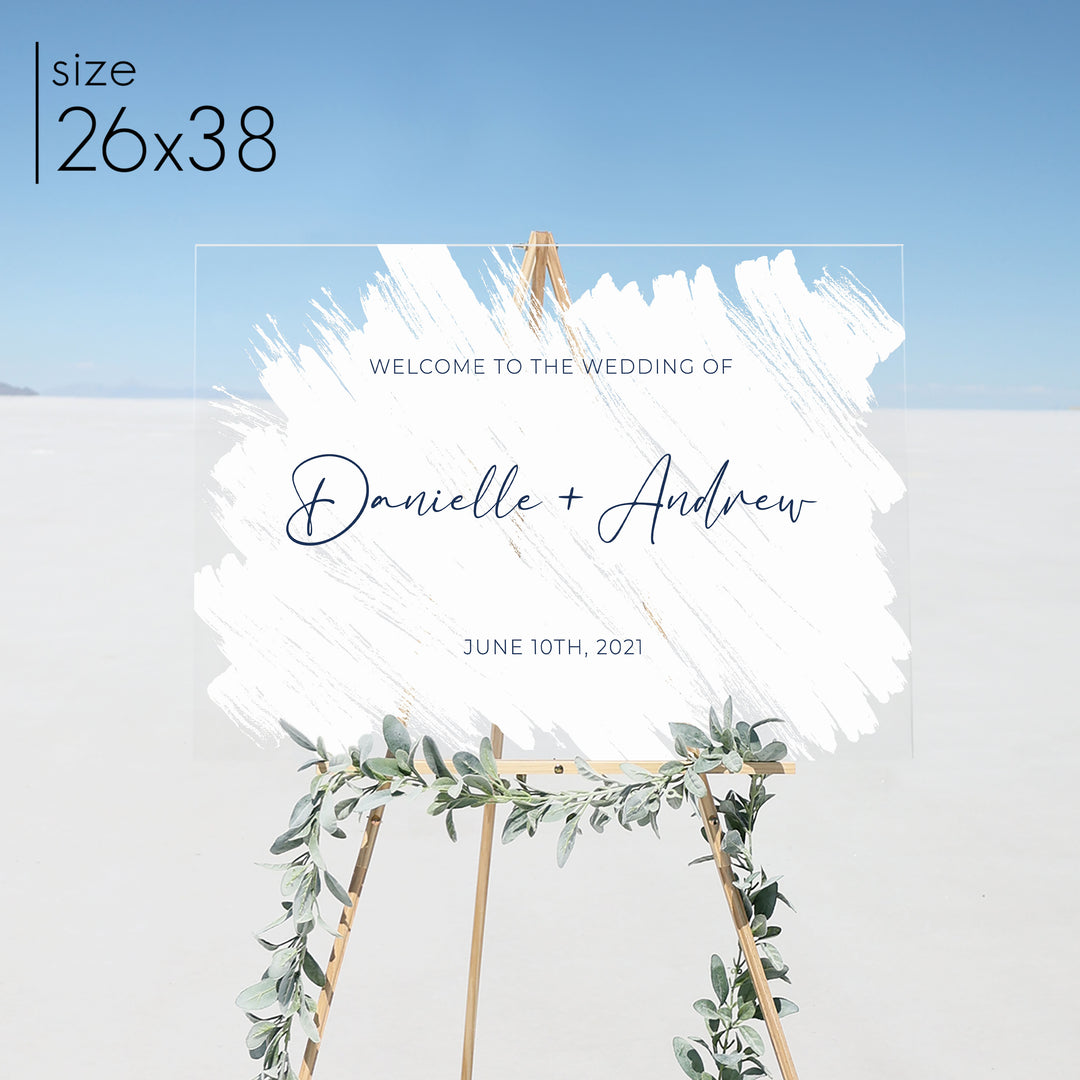 Brushed Acrylic Welcome Sign | Horizontal Olivia