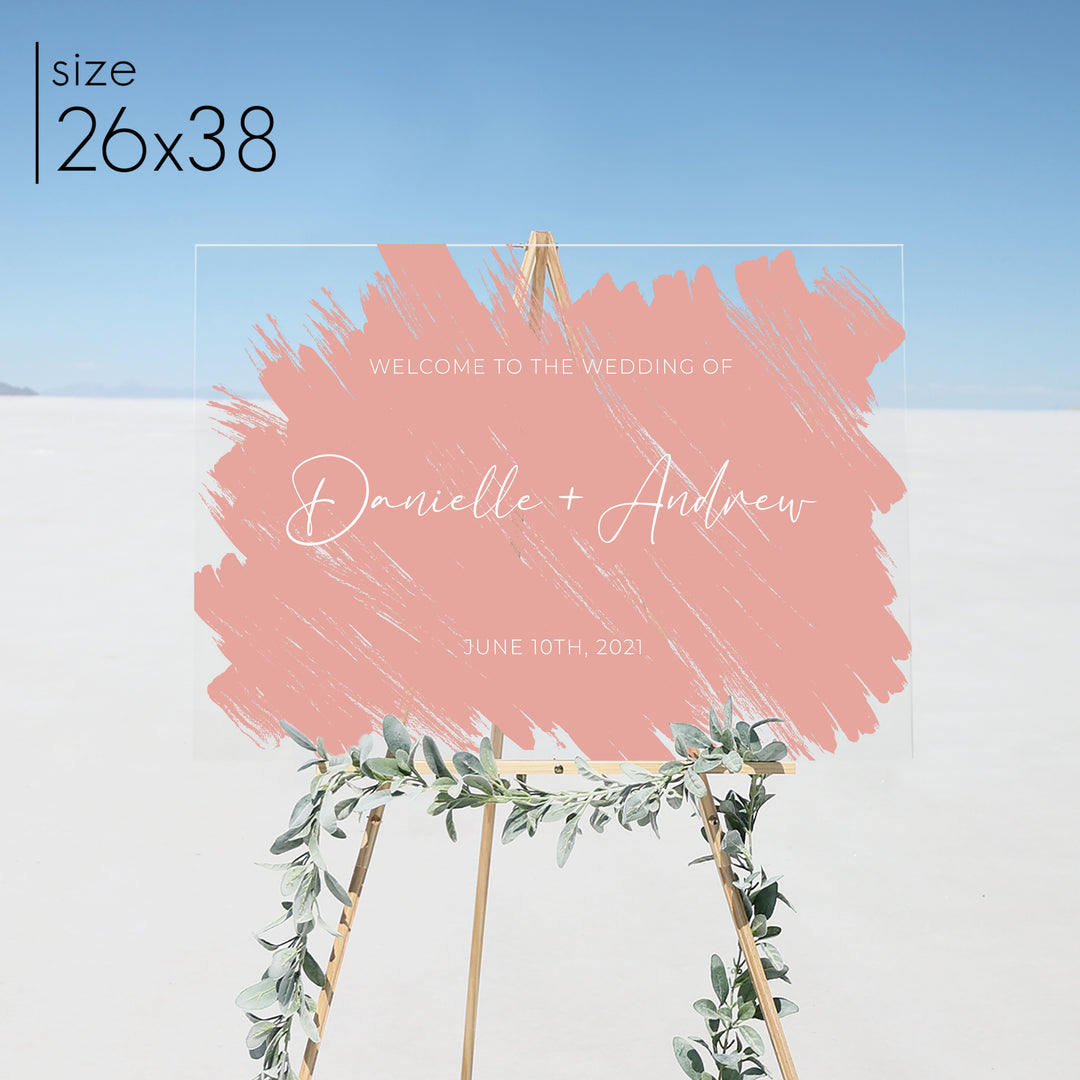 Brushed Acrylic Welcome Sign | Horizontal Olivia