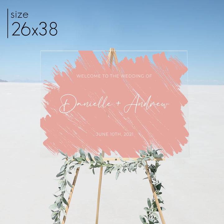Brushed Acrylic Welcome Sign | Horizontal Olivia