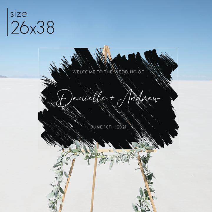 Brushed Acrylic Welcome Sign | Horizontal Olivia