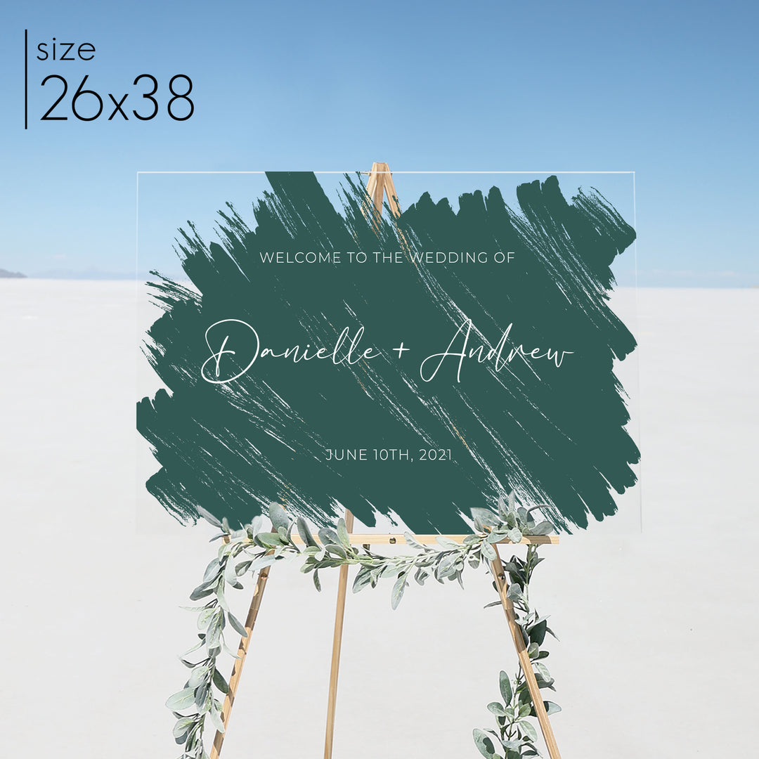 Brushed Acrylic Welcome Sign | Horizontal Olivia