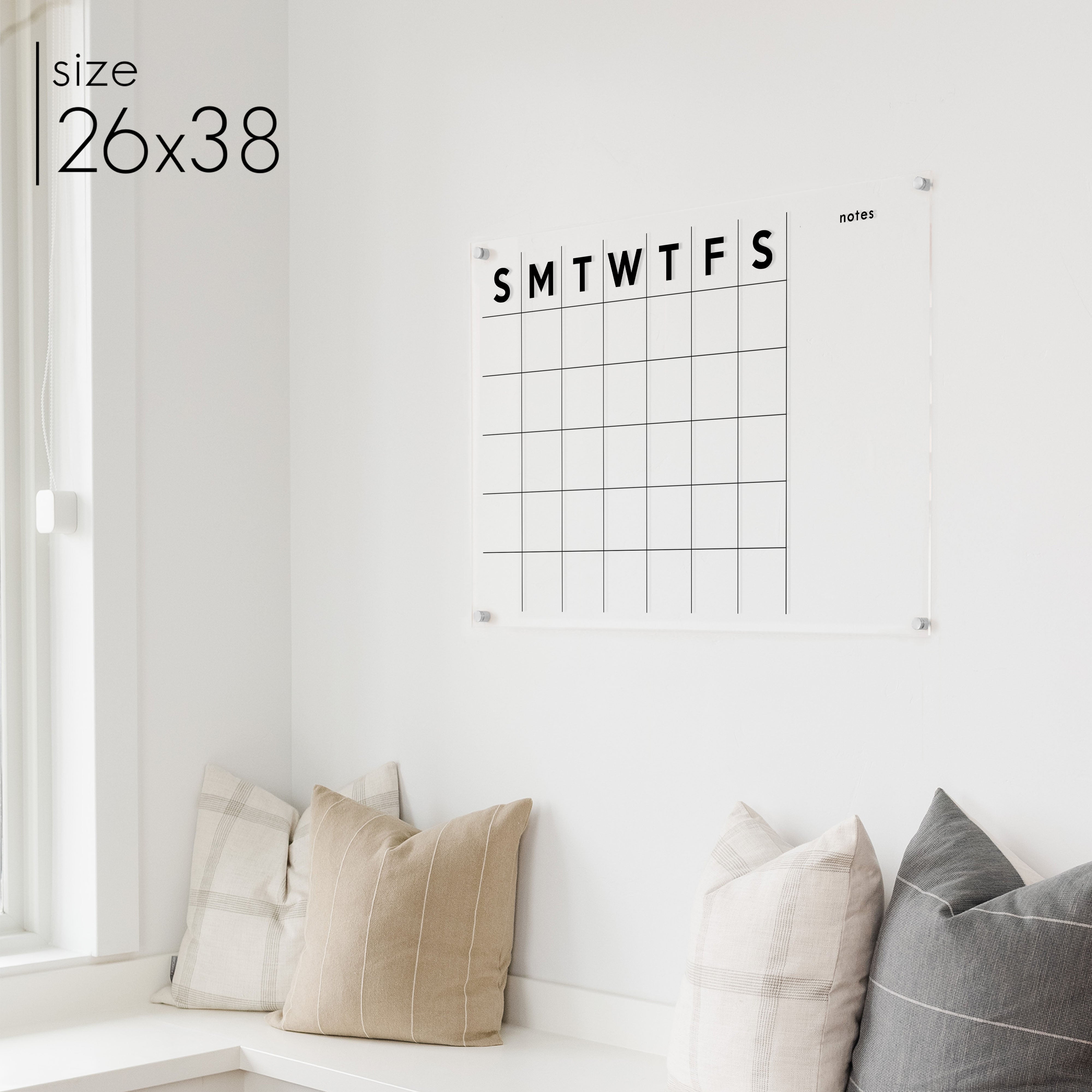 Monthly Acrylic Calendar + 1 Section | Horizontal Minimalist