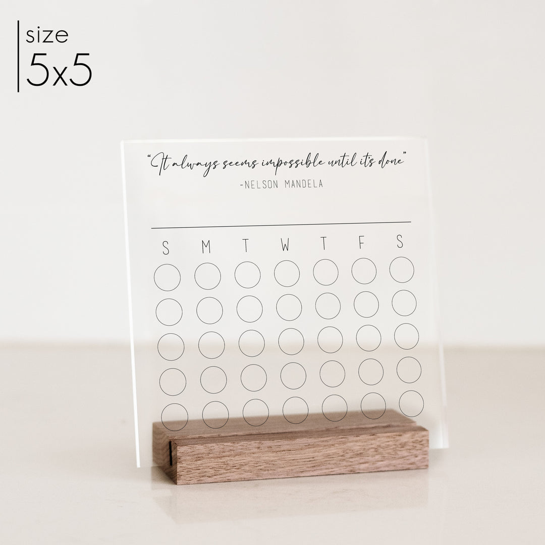 Custom Quote Acrylic Goal Tracker | Cursive Style