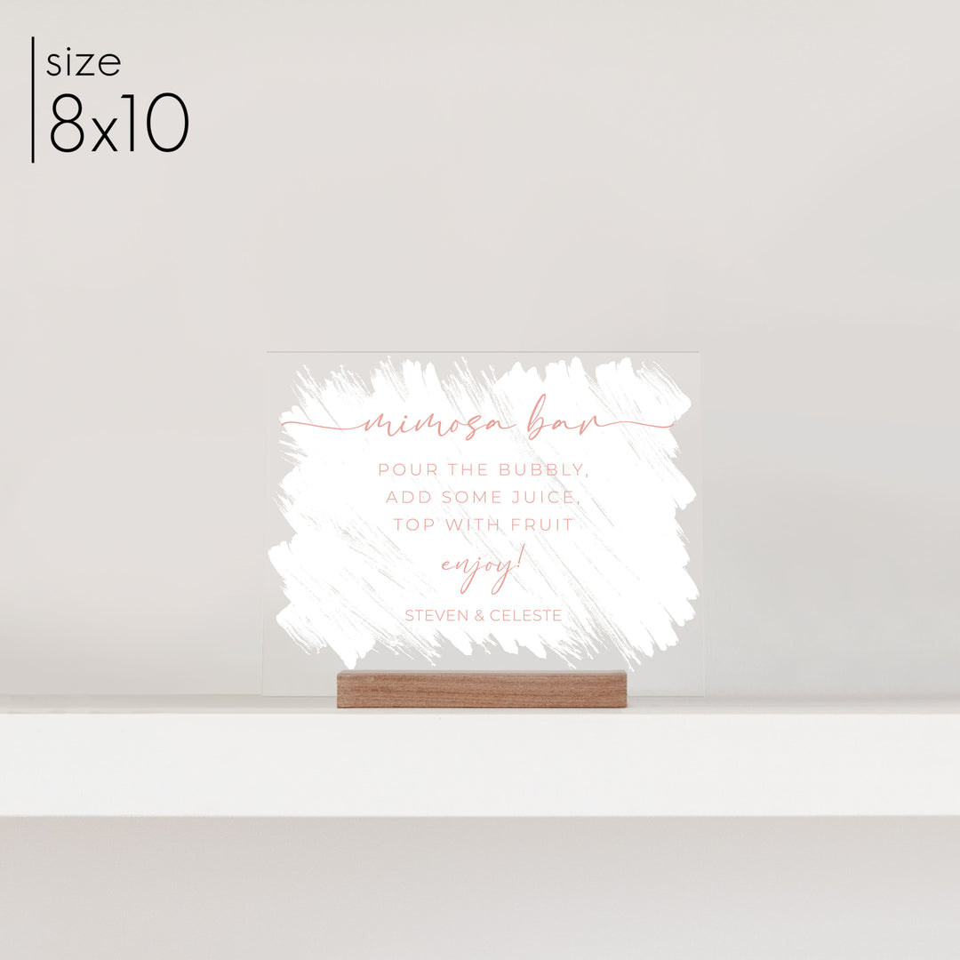 Small Brushed Acrylic Mimosa Bar Sign | Horizontal Olivia