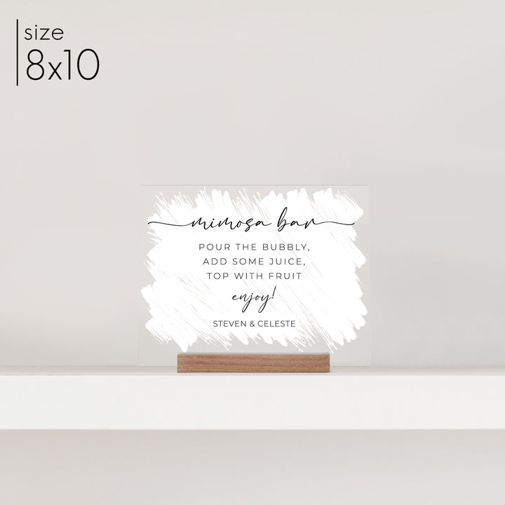 Small Brushed Acrylic Mimosa Bar Sign | Horizontal Olivia