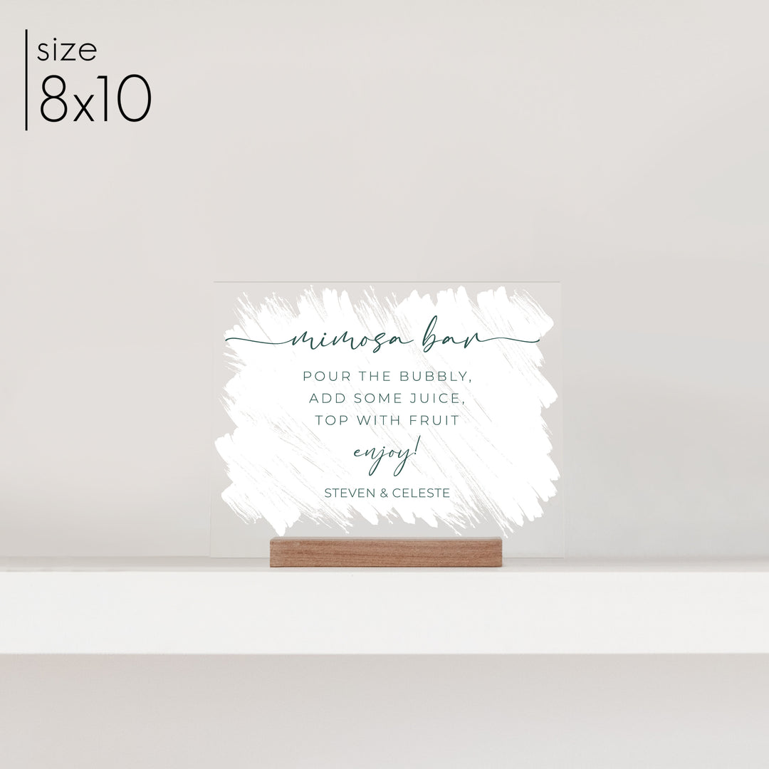 Small Brushed Acrylic Mimosa Bar Sign | Horizontal Olivia