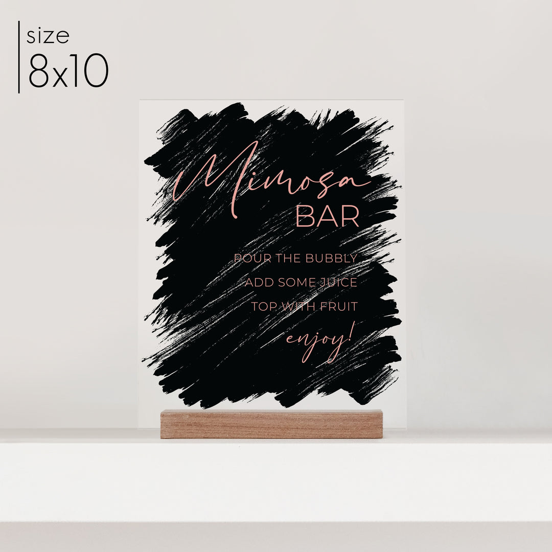 Small Brushed Acrylic Mimosa Bar Sign | Vertical Olivia