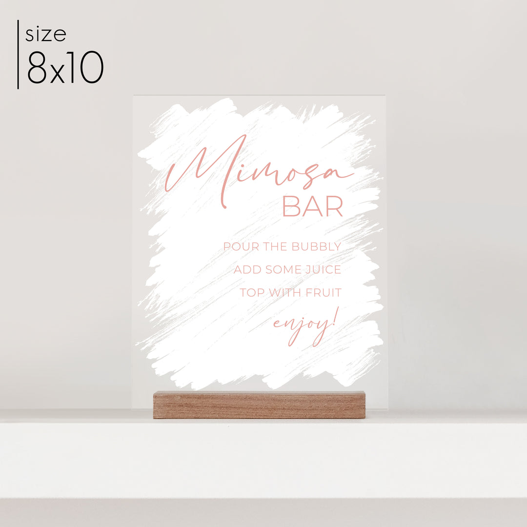 Small Brushed Acrylic Mimosa Bar Sign | Vertical Olivia