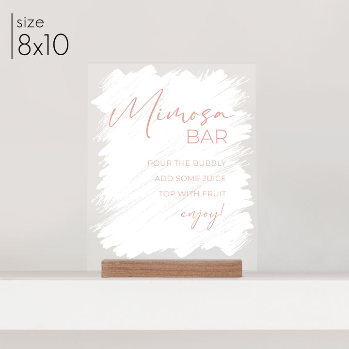 Small Brushed Acrylic Mimosa Bar Sign | Vertical Olivia