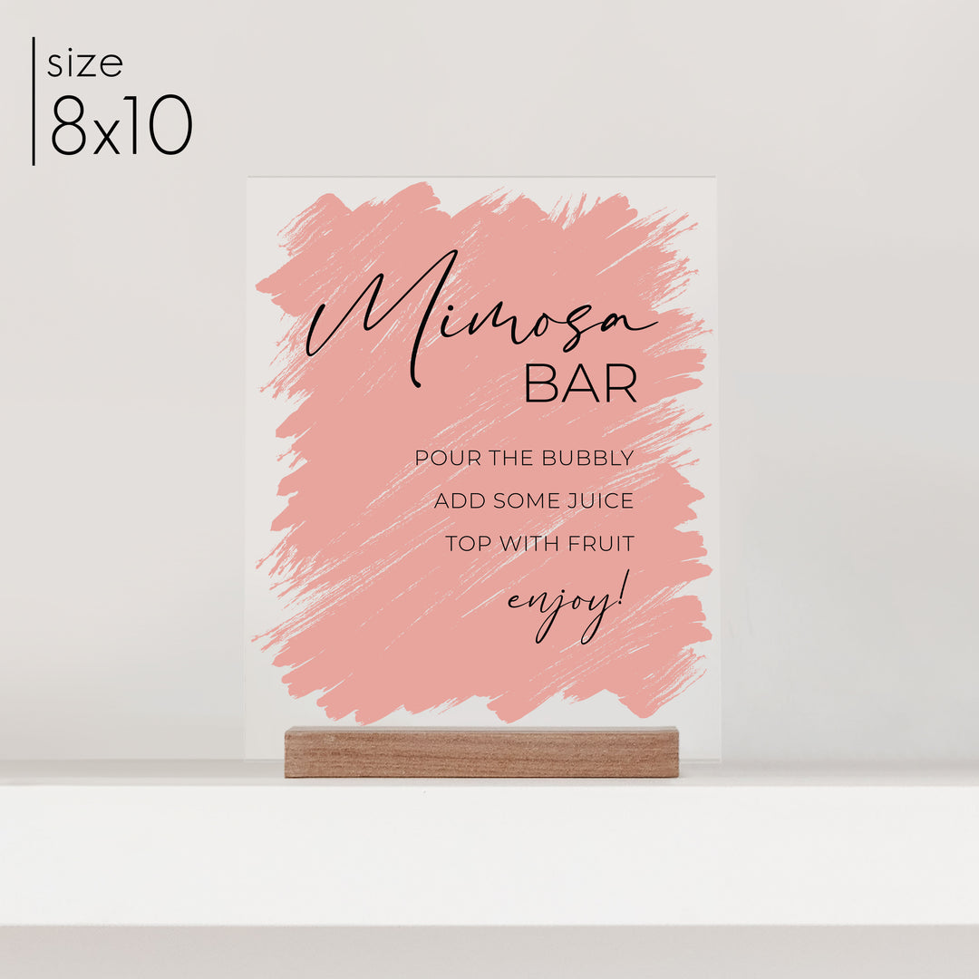 Small Brushed Acrylic Mimosa Bar Sign | Vertical Olivia