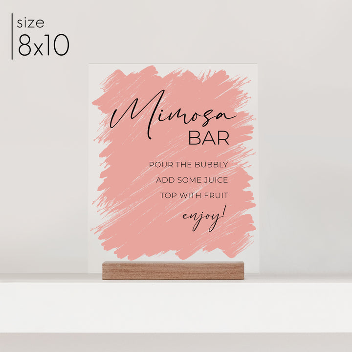 Small Brushed Acrylic Mimosa Bar Sign | Vertical Olivia