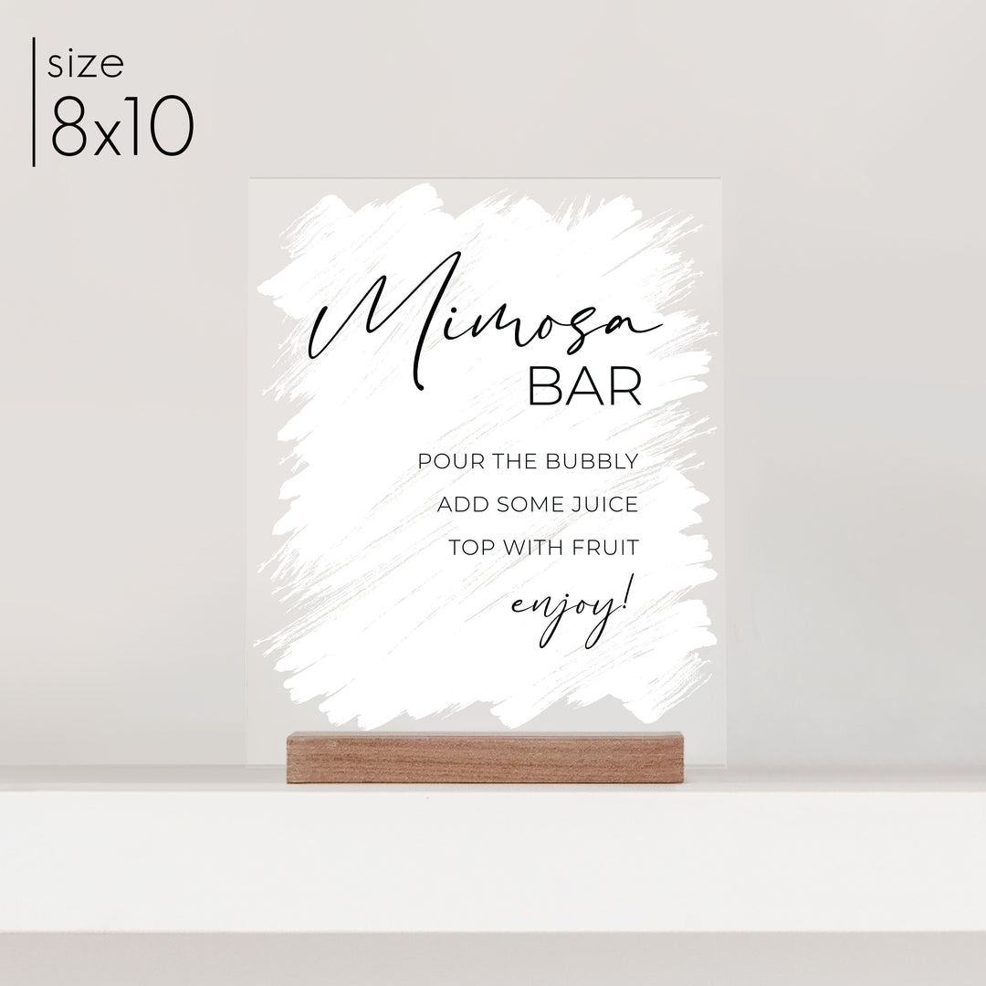 Small Brushed Acrylic Mimosa Bar Sign | Vertical Olivia