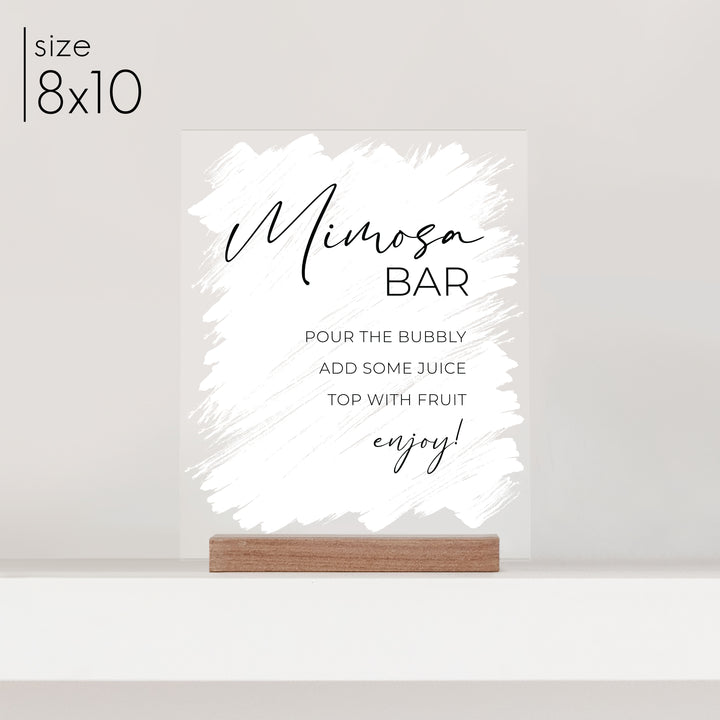 Small Brushed Acrylic Mimosa Bar Sign | Vertical Olivia