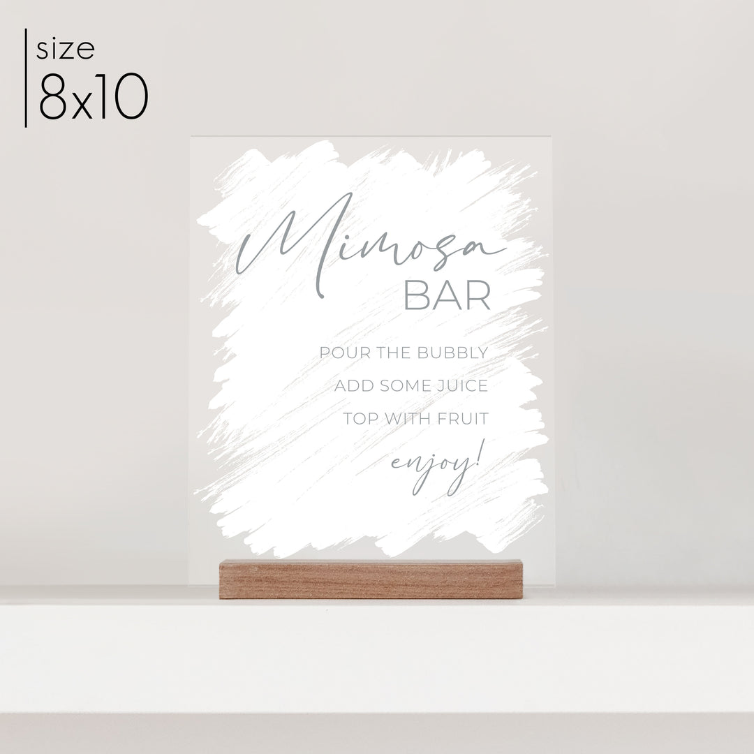 Small Brushed Acrylic Mimosa Bar Sign | Vertical Olivia