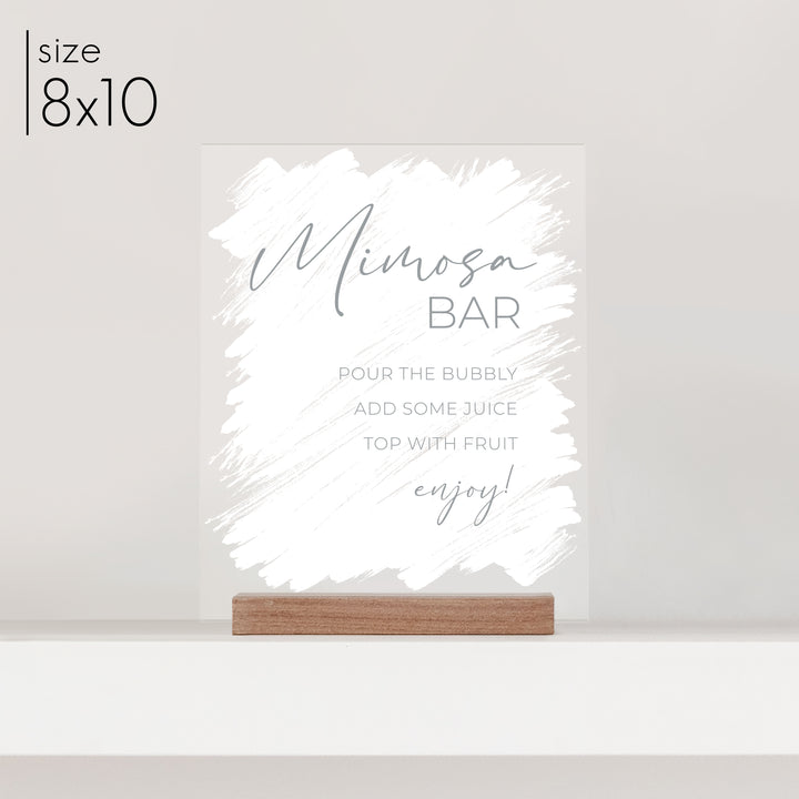 Small Brushed Acrylic Mimosa Bar Sign | Vertical Olivia