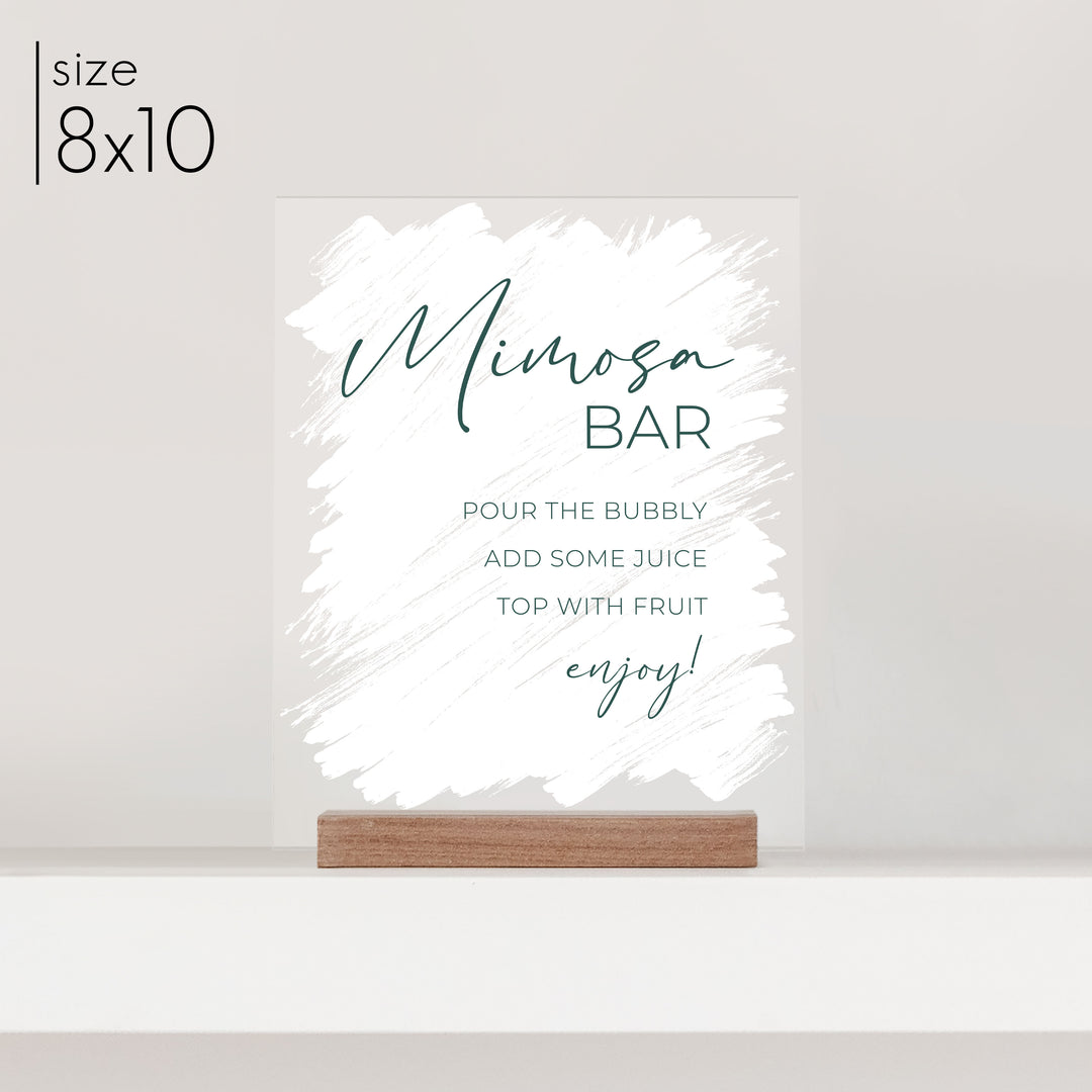 Small Brushed Acrylic Mimosa Bar Sign | Vertical Olivia