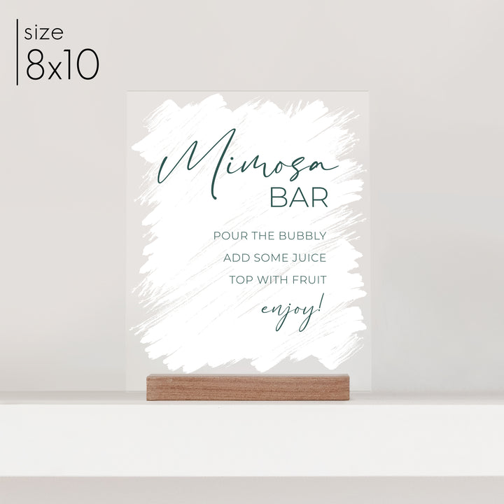 Small Brushed Acrylic Mimosa Bar Sign | Vertical Olivia